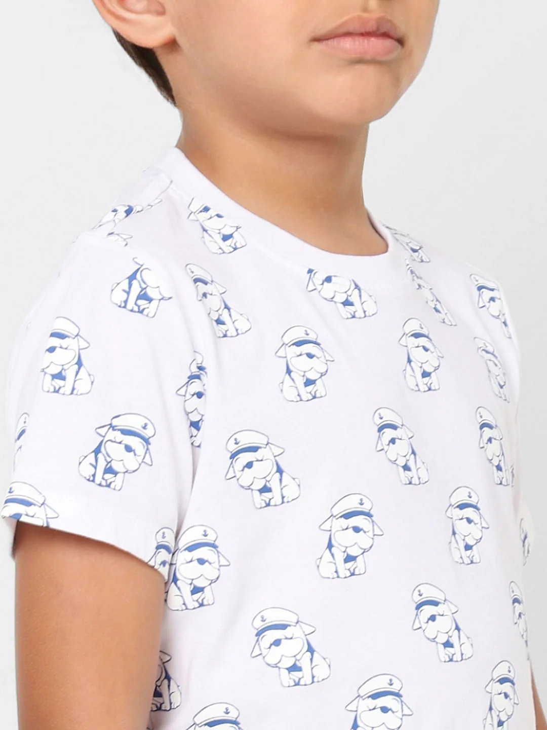 BOYS White Printed Crew Neck T-shirt - Image 4