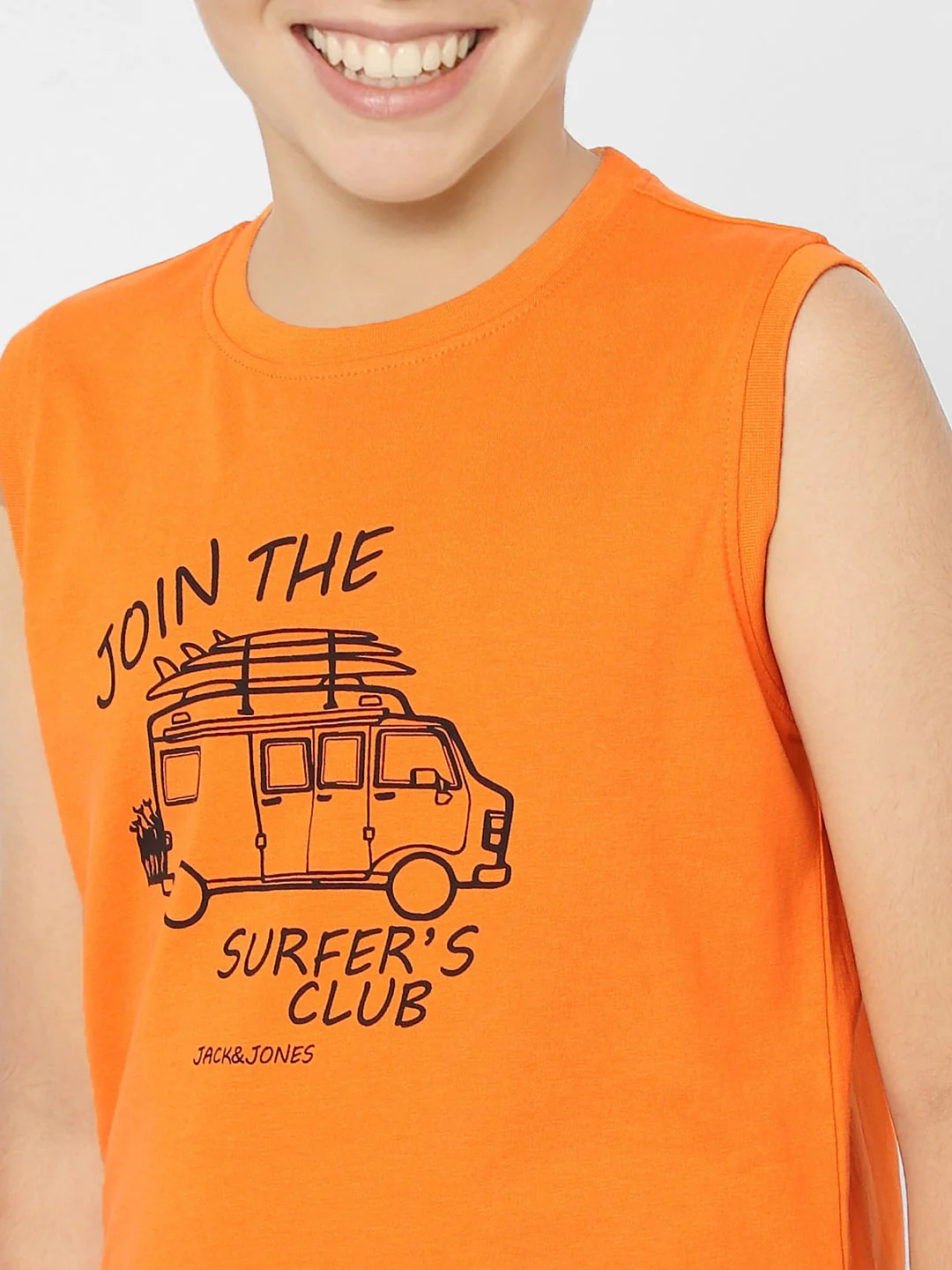 Boys Orange Graphic Print Crew Neck T-shirt - Image 5