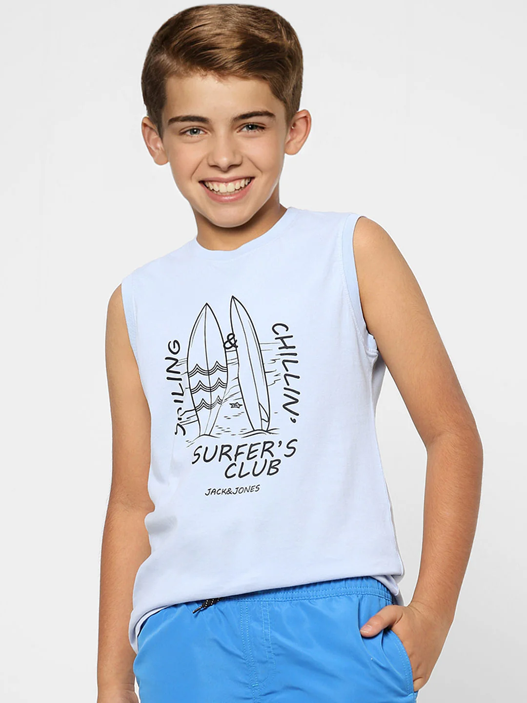 Boys Blue Graphic Print Crew Neck T-shirt - Image 2