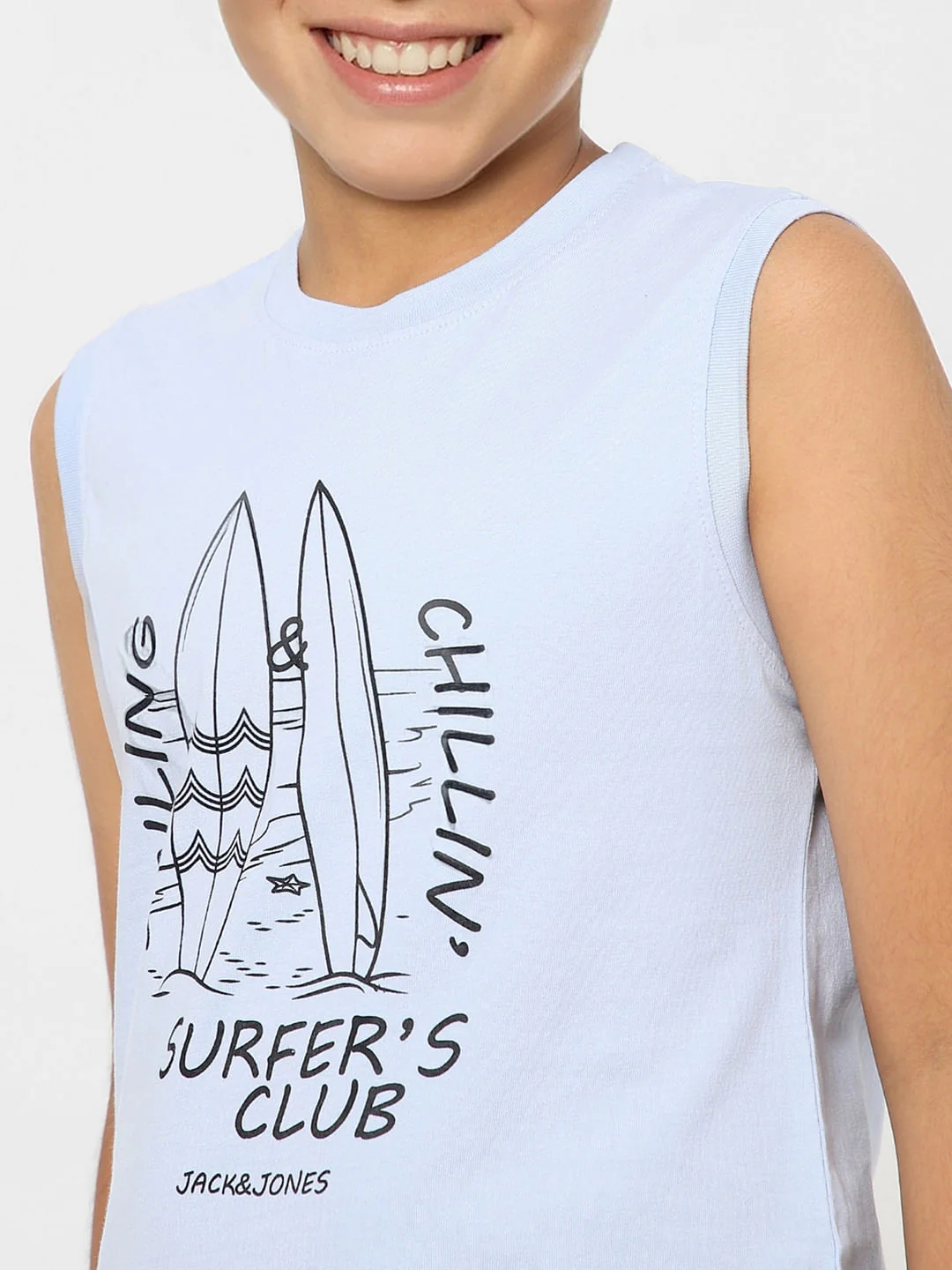 Boys Blue Graphic Print Crew Neck T-shirt - Image 5