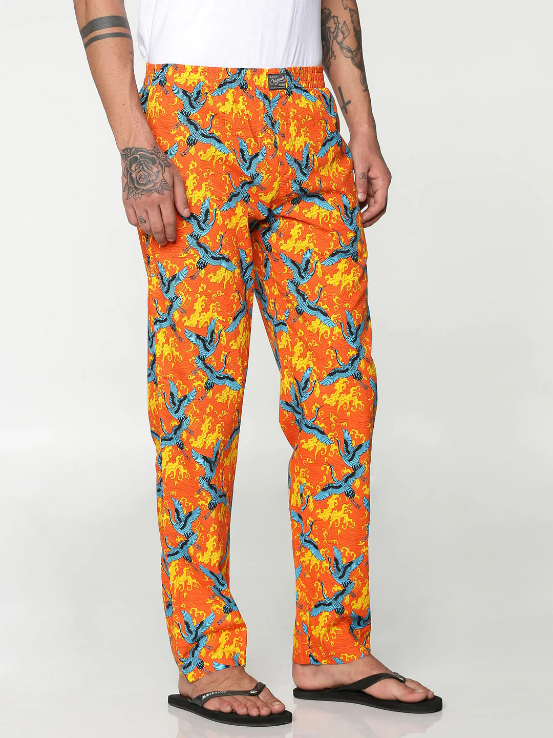 Rose All Over Flying Cranes Print Pyjama - Image 3