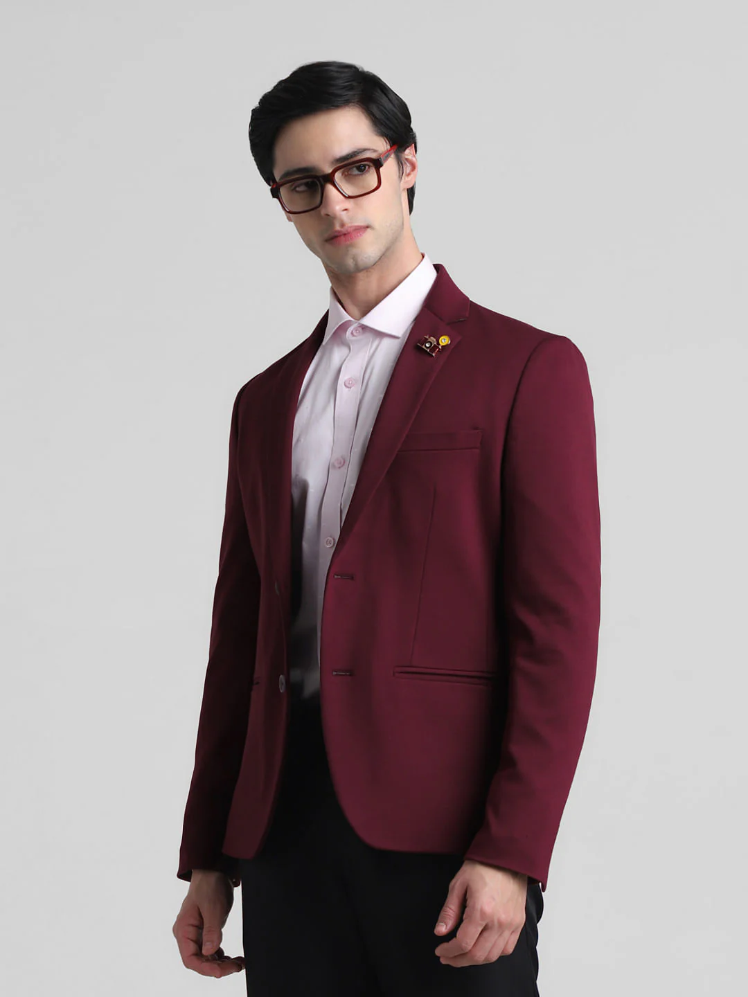 Maroon Knitted Co-ord Set Blazer