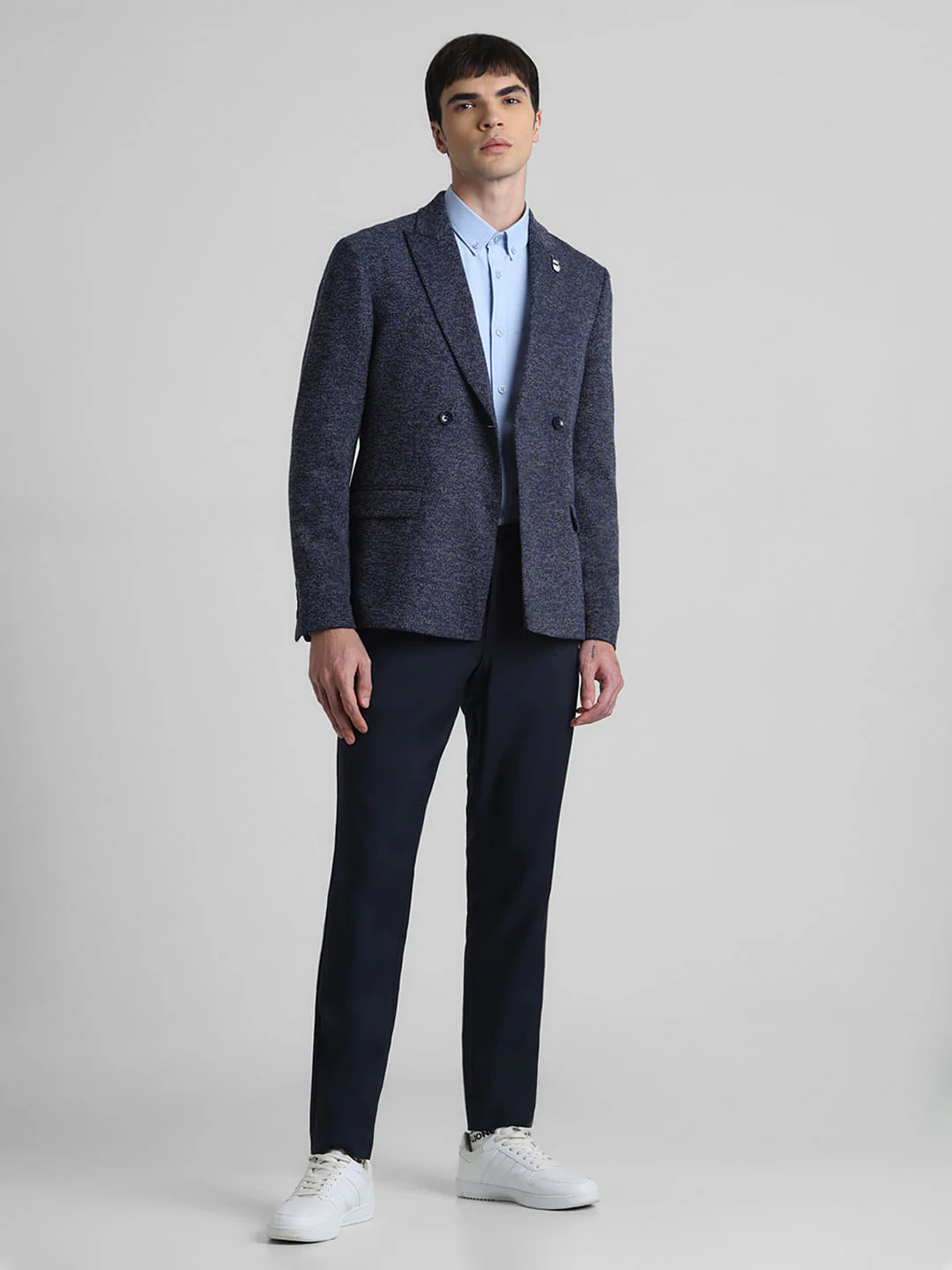 Navy Plain Slim Fit Blazer - Image 6
