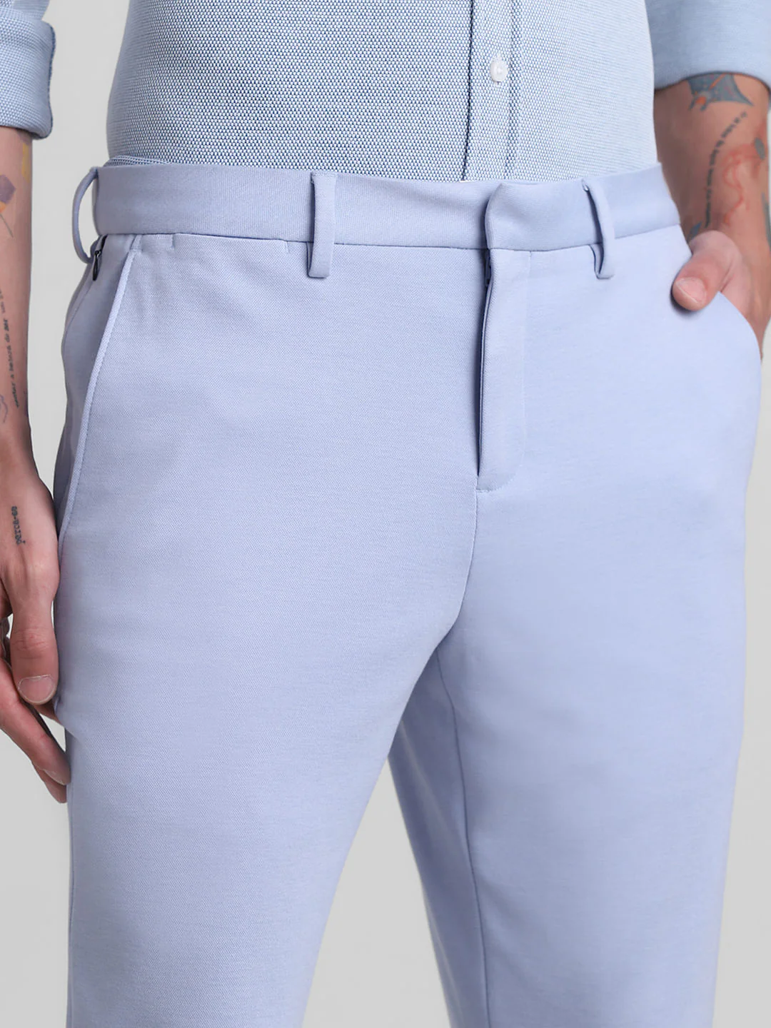 Light Blue Knitted Co-ord Set Trousers - Image 4