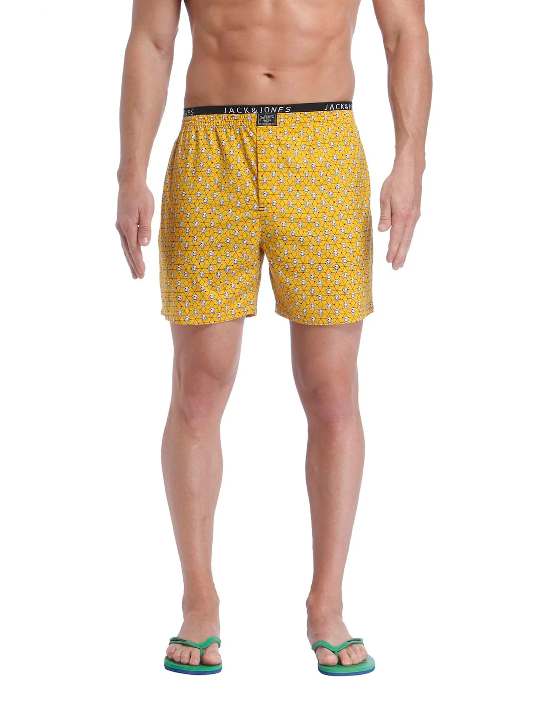 Orange All Over Skull Print Boxer