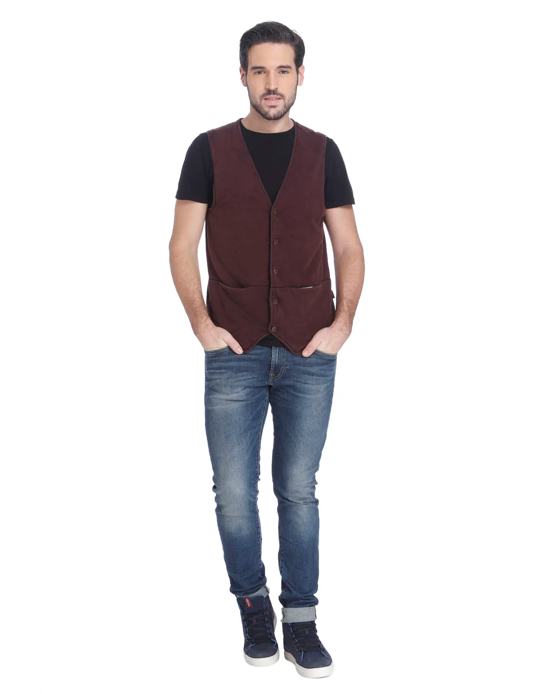 Deep Red Waistcoat - Image 2