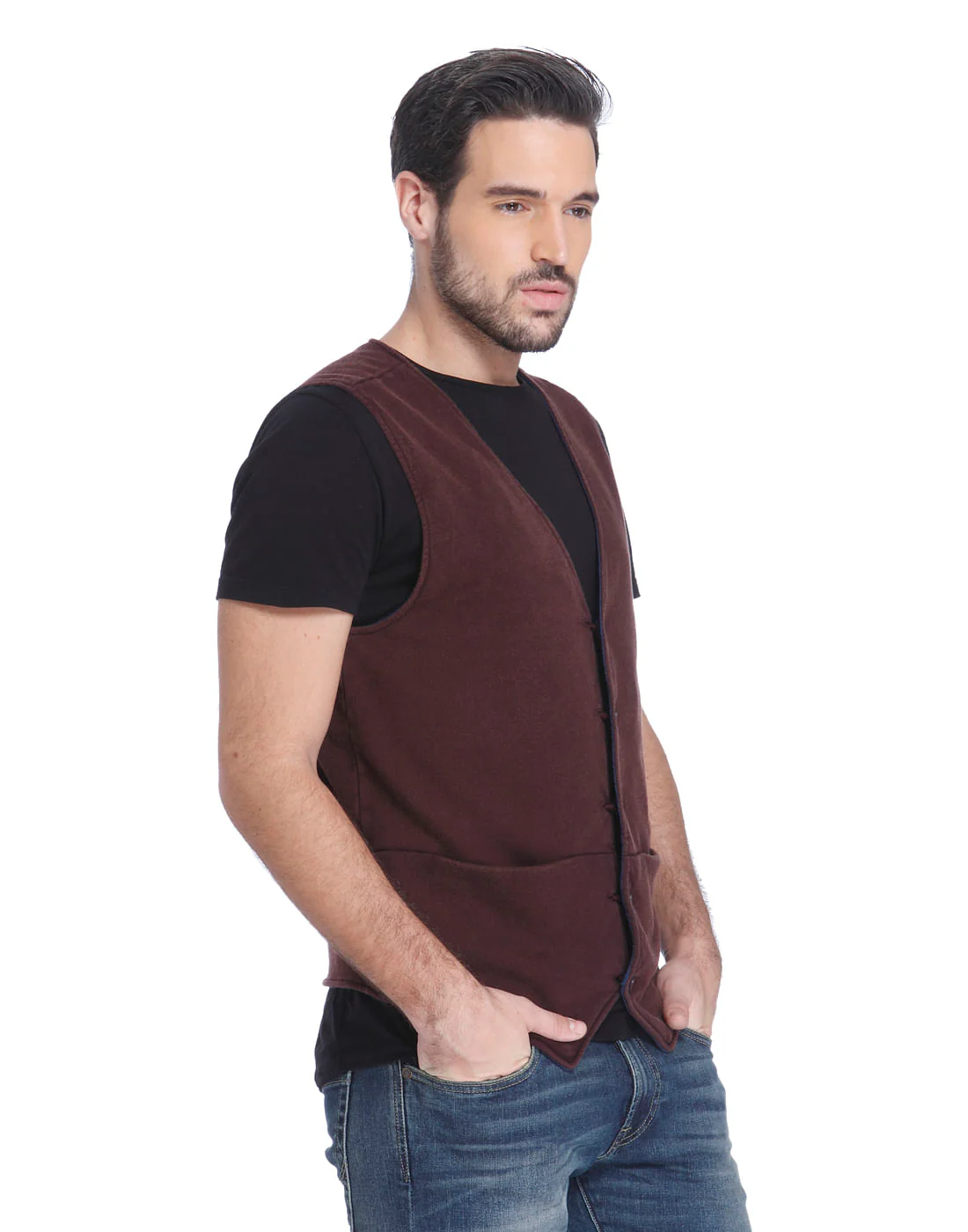 Deep Red Waistcoat - Image 4