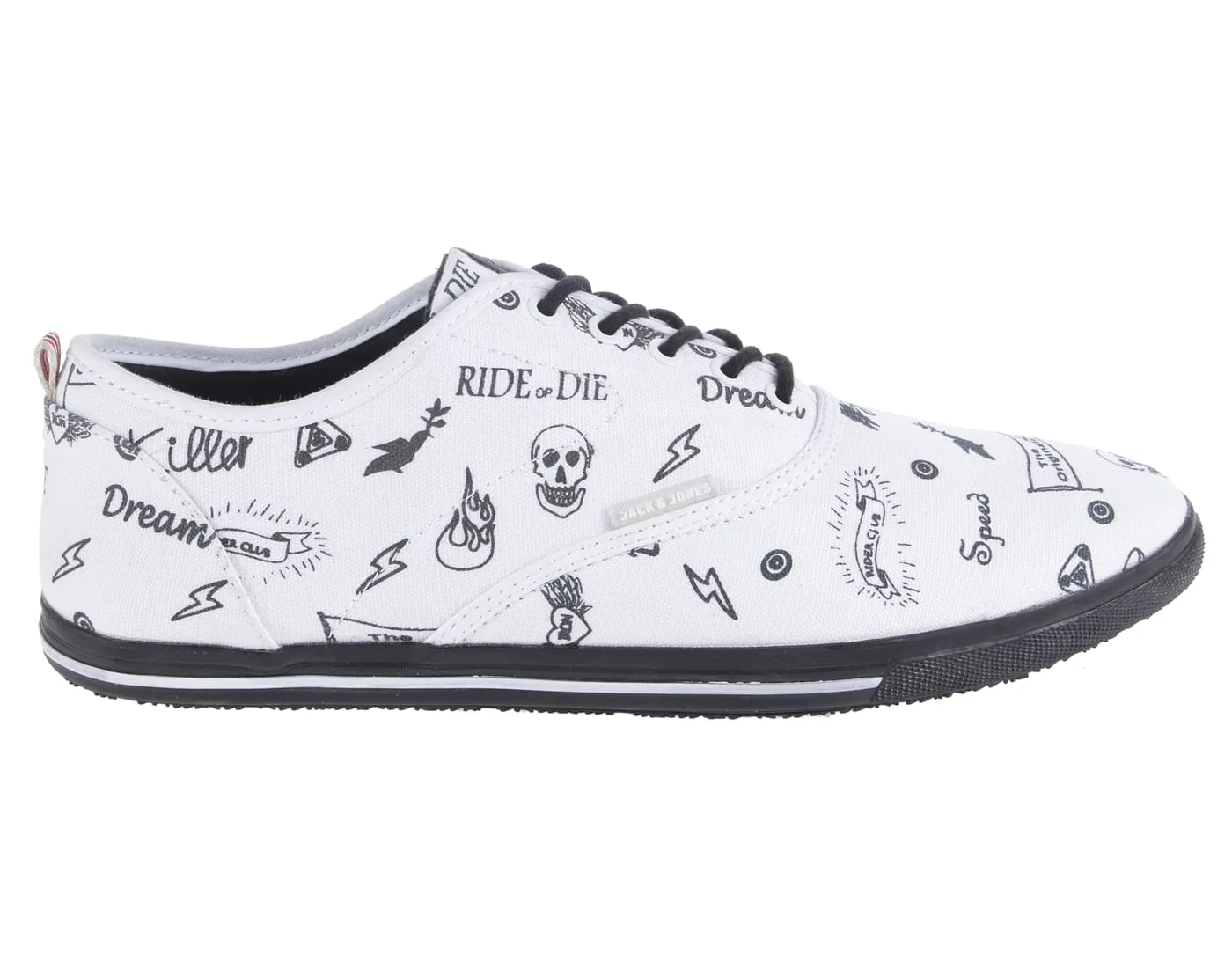 White Graphic Print Sneakers