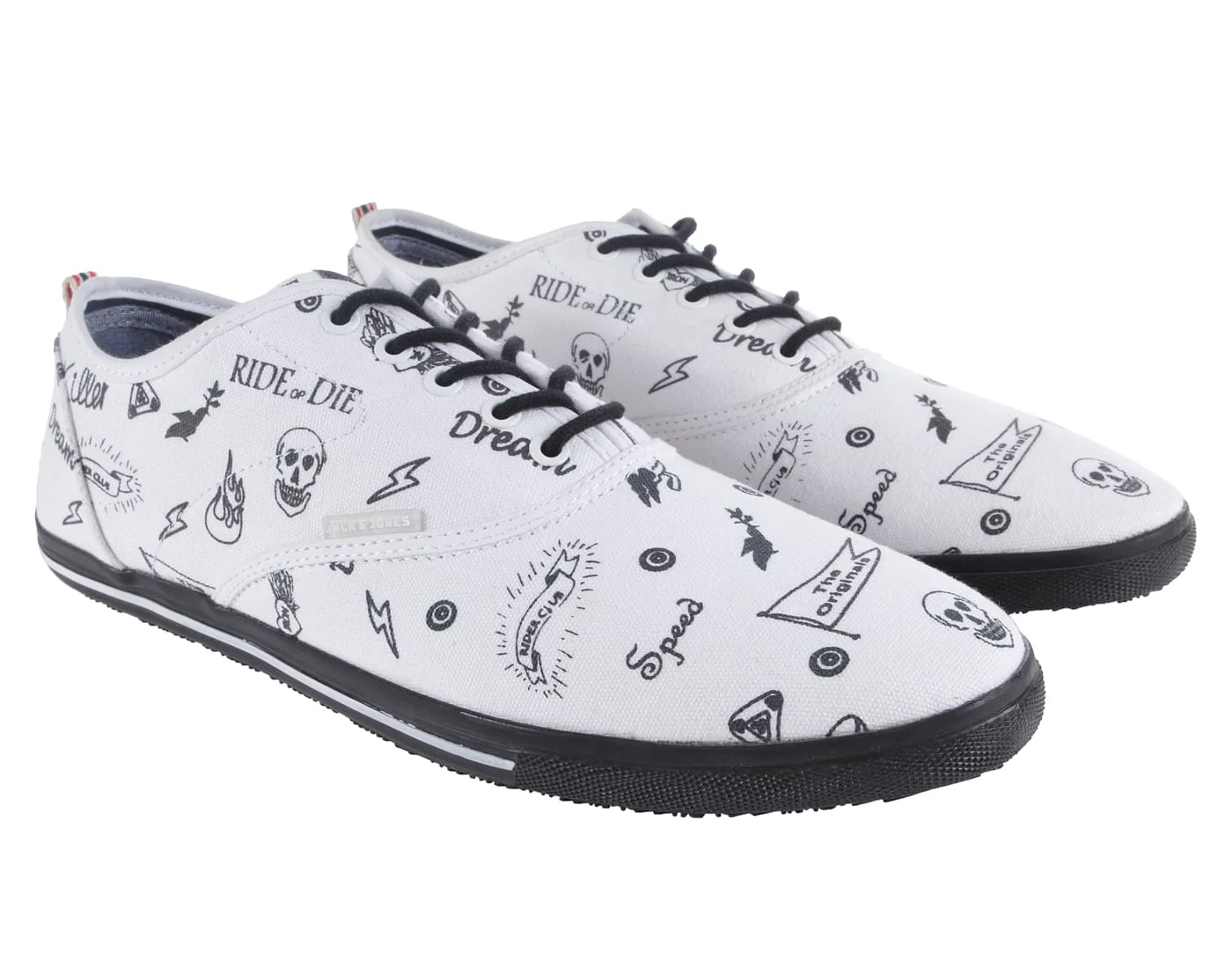 White Graphic Print Sneakers - Image 2