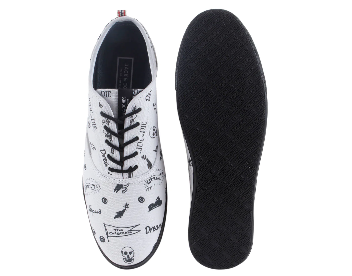 White Graphic Print Sneakers - Image 3
