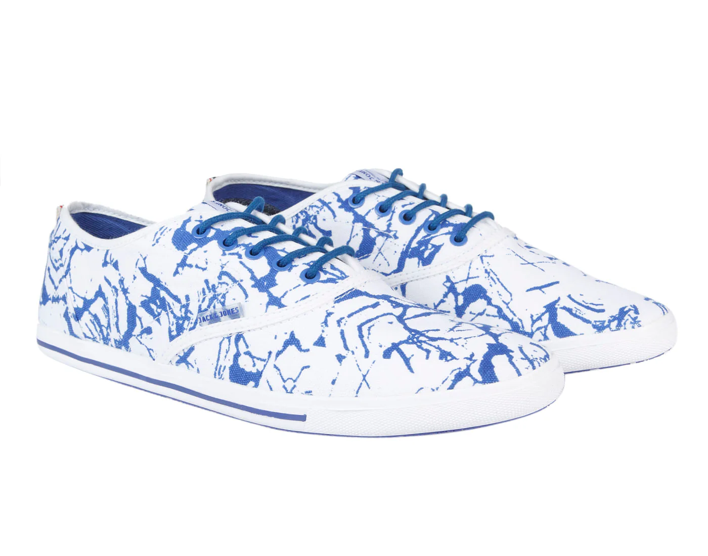 Blue & White All Over Print Sneakers - Image 2