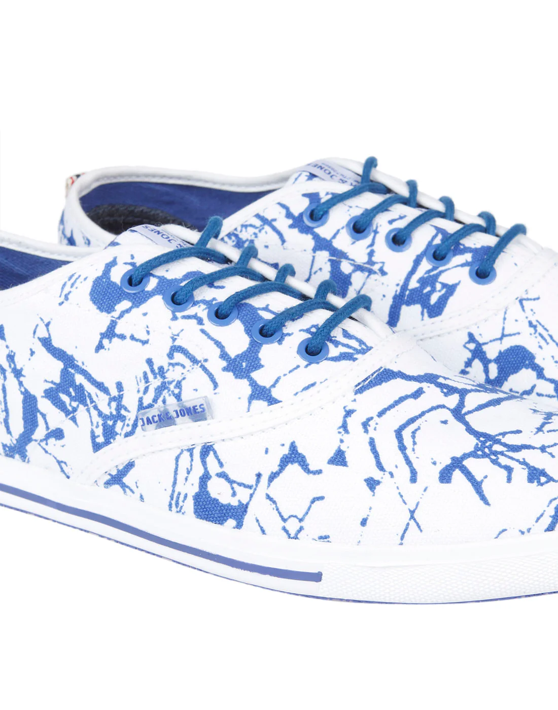 Blue & White All Over Print Sneakers - Image 5