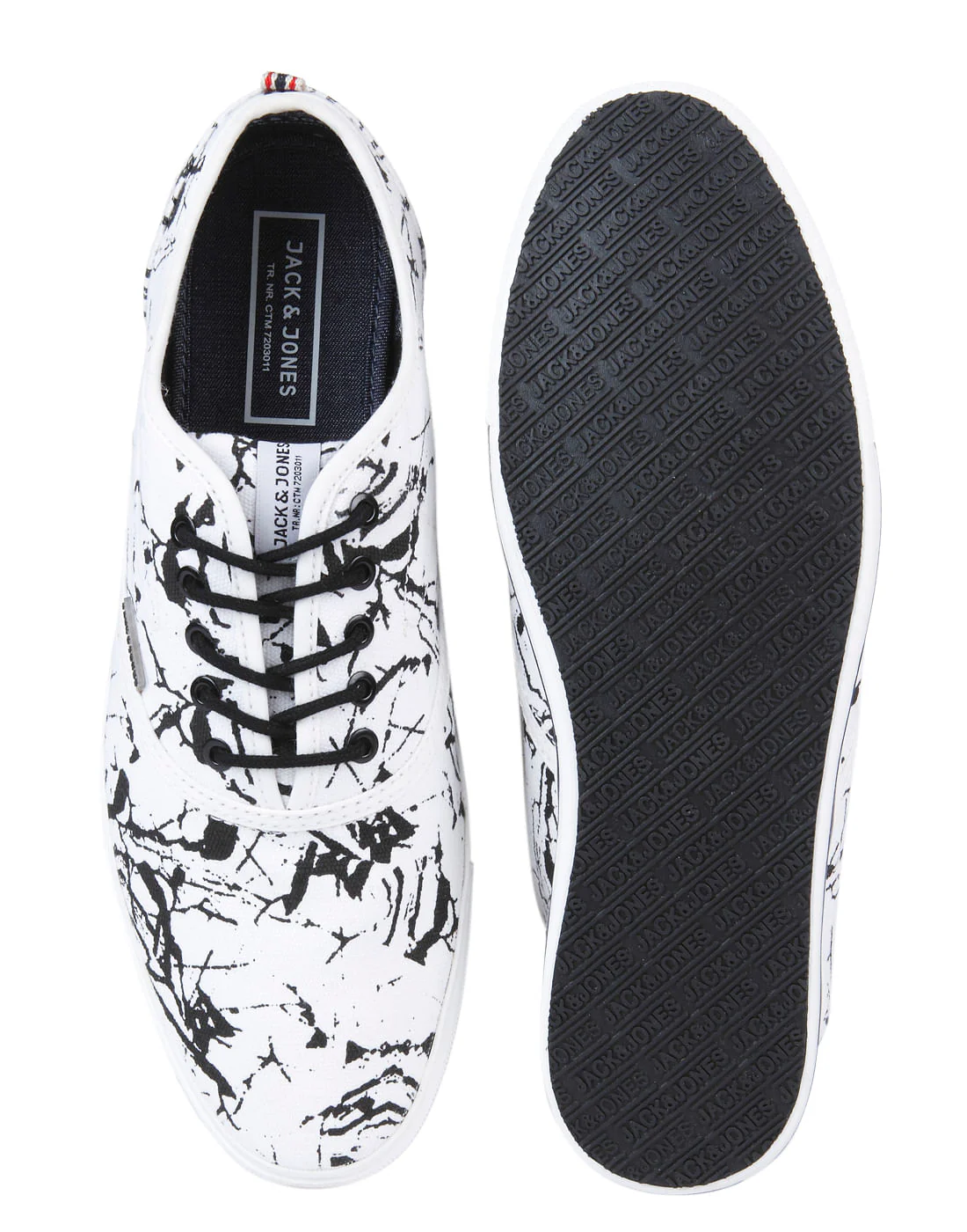 Black & White All Over Print Sneakers - Image 3