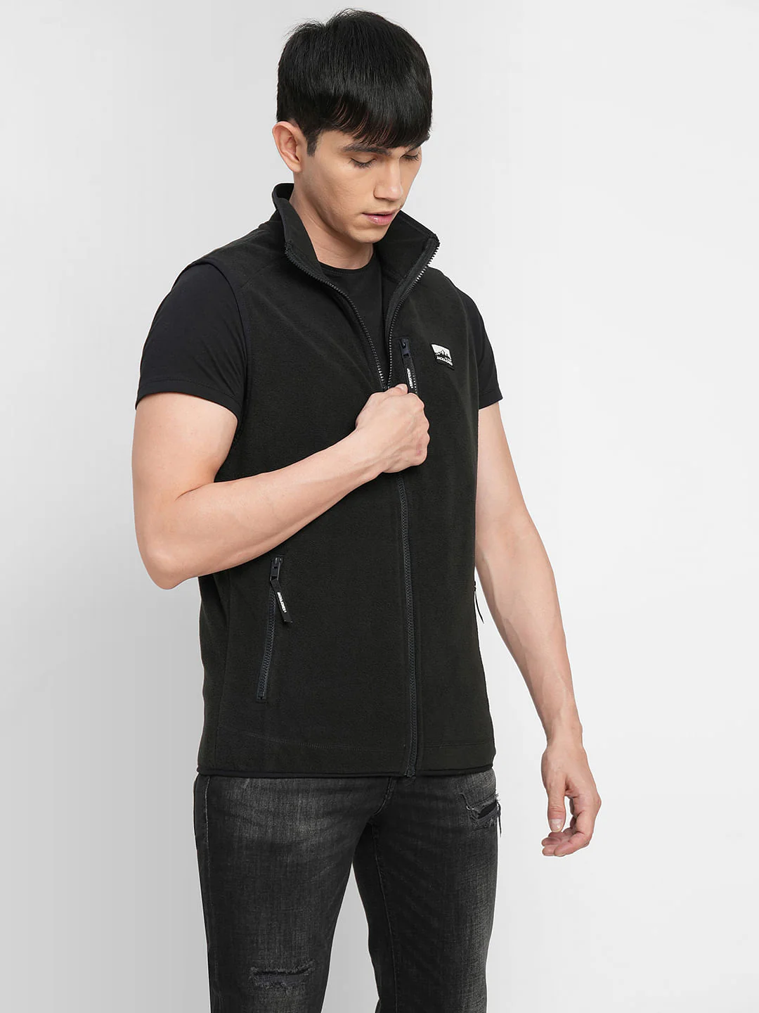 Black Polar Vest Jacket - Image 3