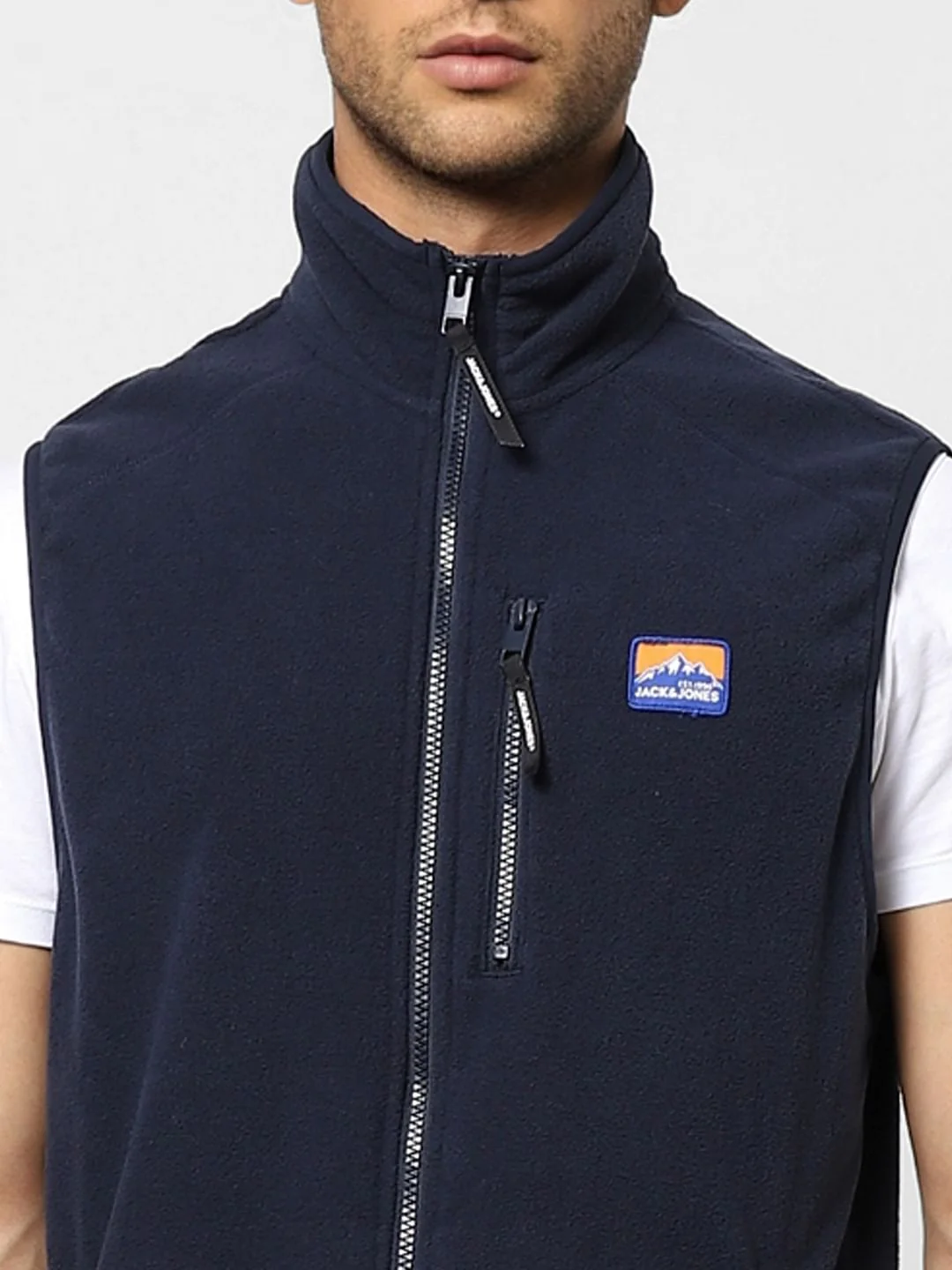 Navy Blue Polar Vest Jacket - Image 5