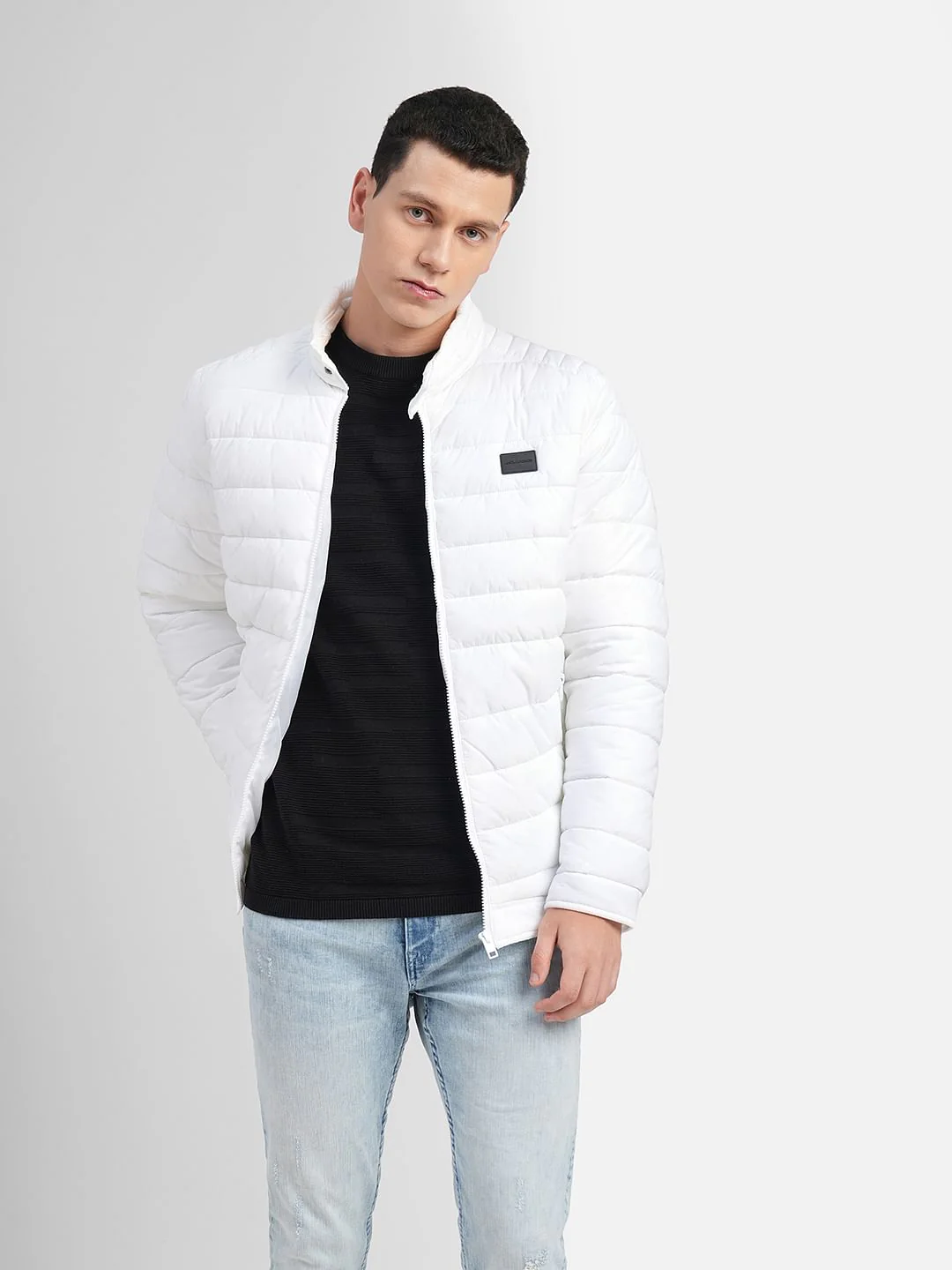White High Neck Puffer Jacket - Image 2