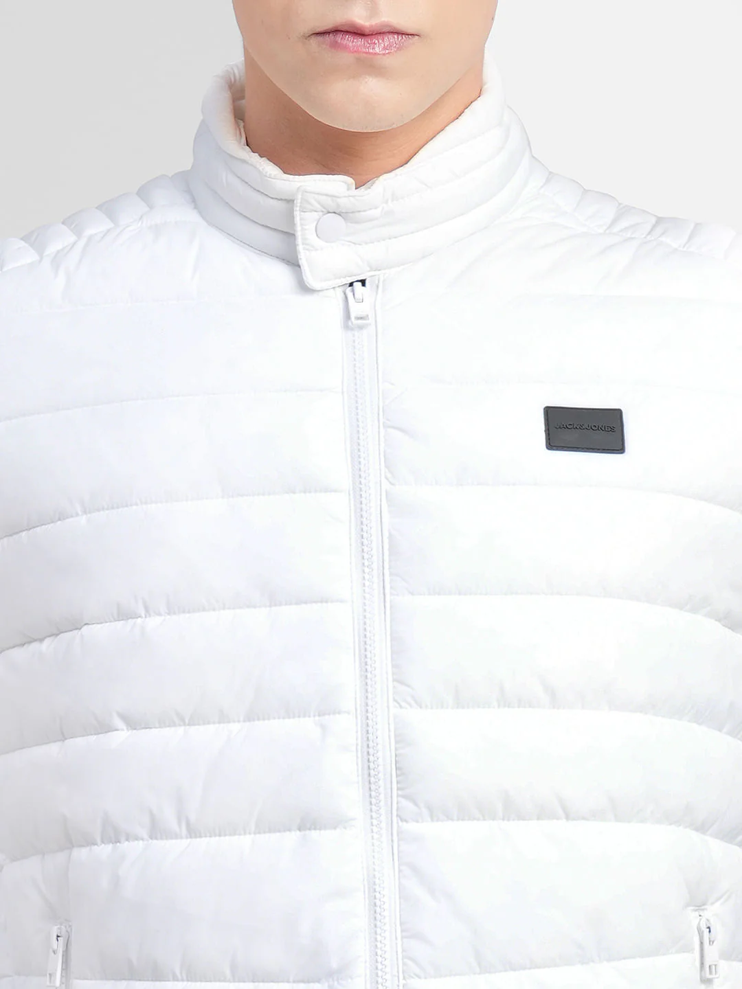 White High Neck Puffer Jacket - Image 5