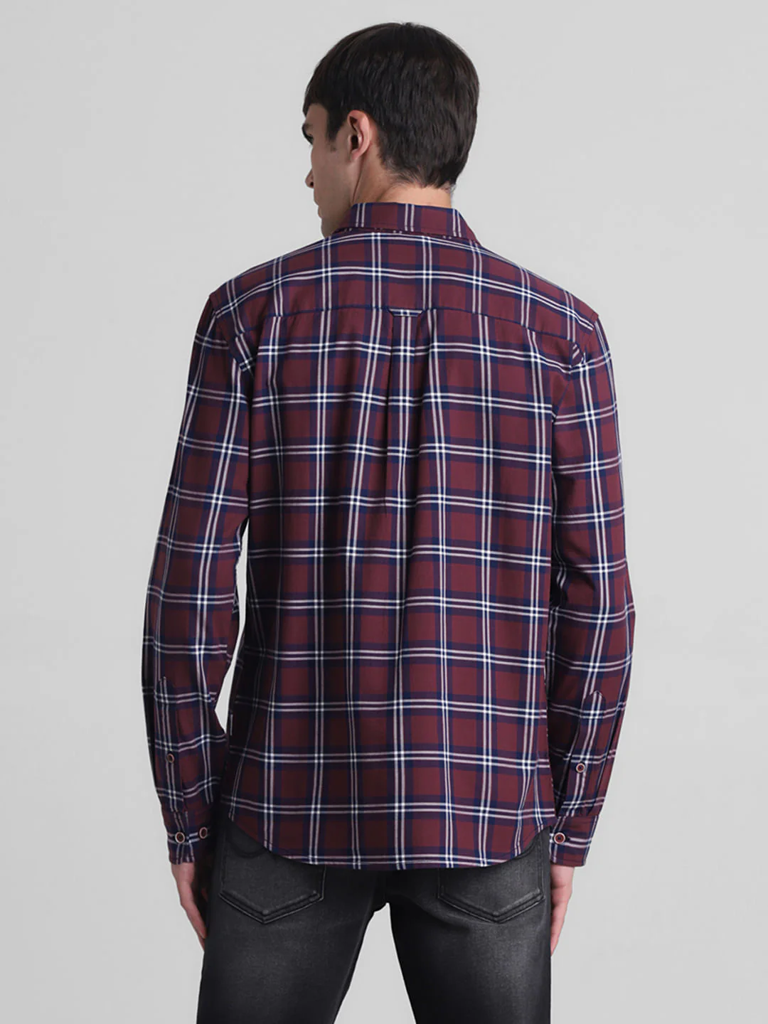 Red Check Print Full Sleeves Shirt - Image 4