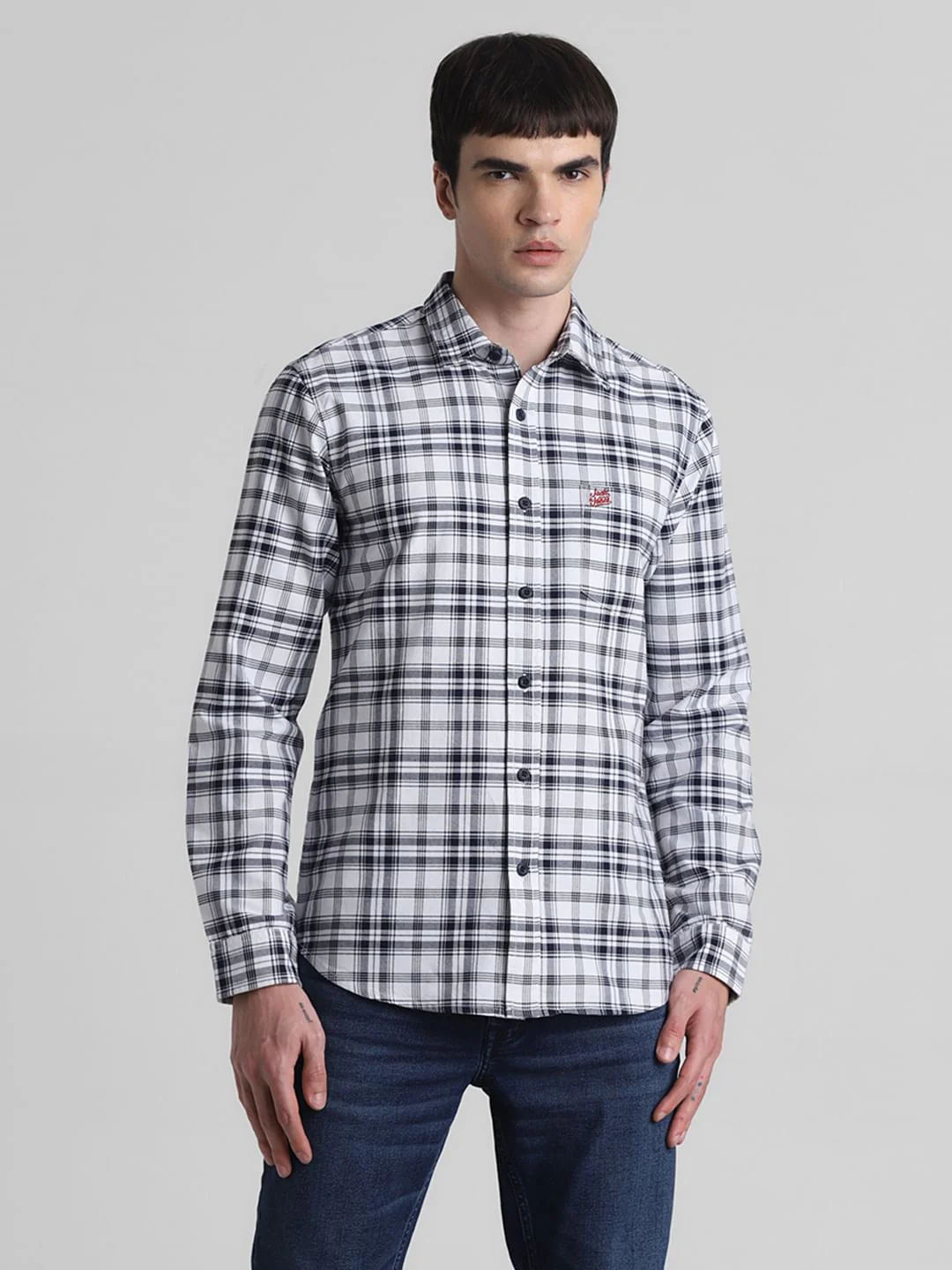 White Check Print Full Sleeves Shirt - Image 2