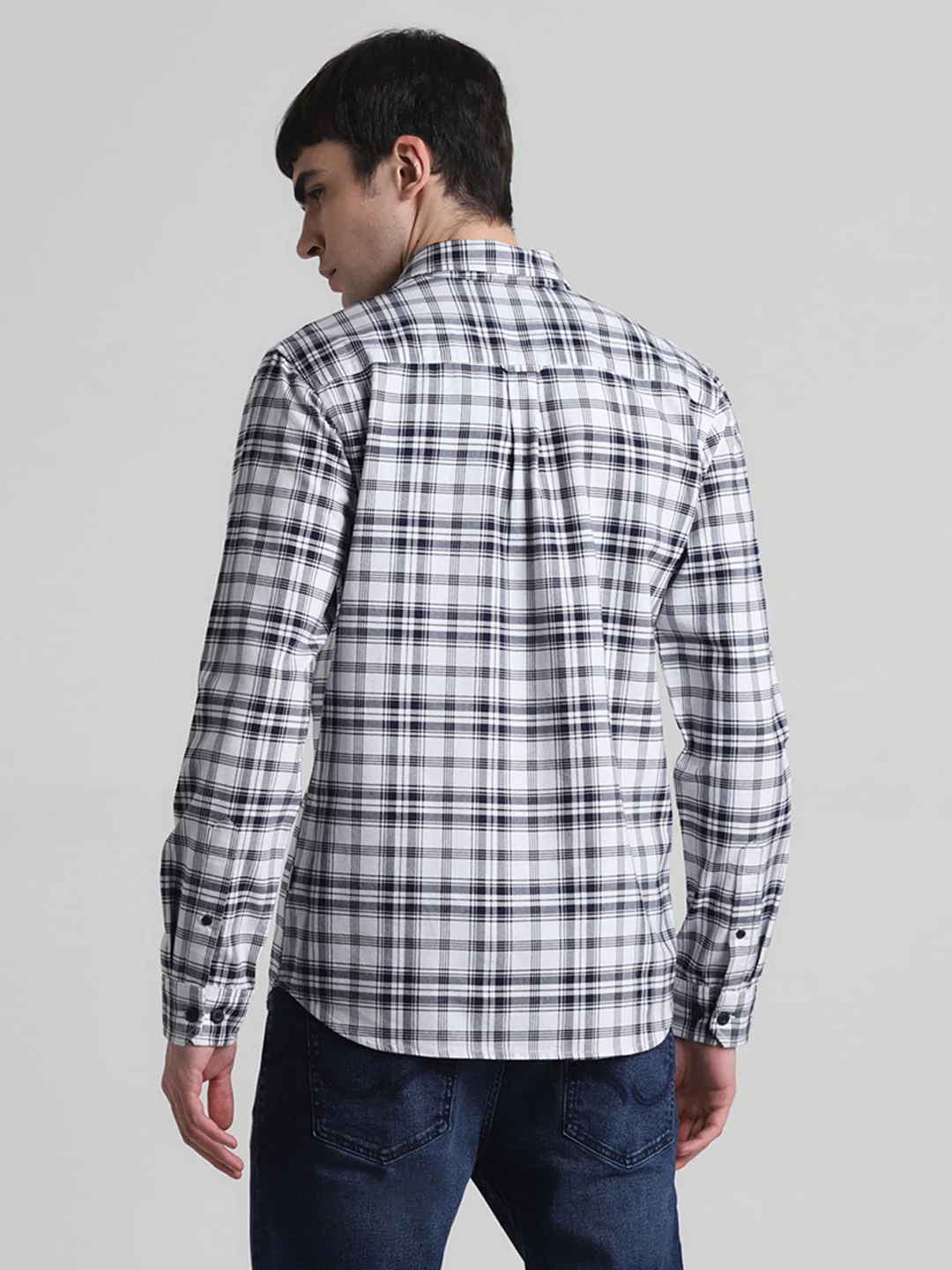 White Check Print Full Sleeves Shirt - Image 4
