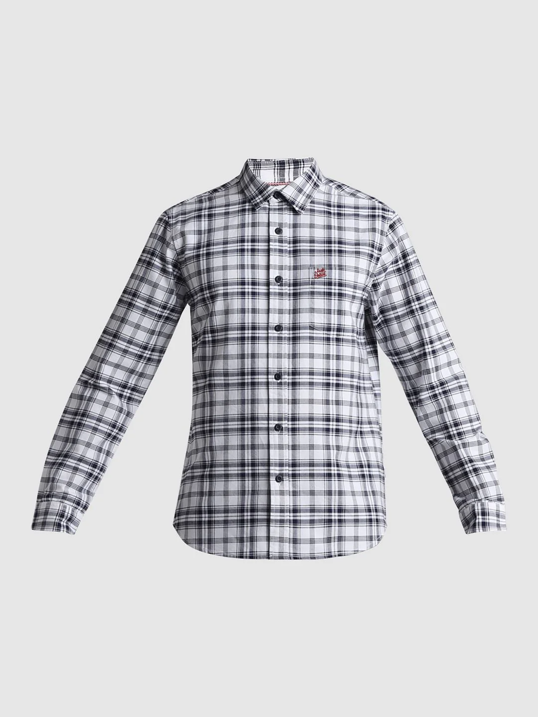 White Check Print Full Sleeves Shirt - Image 7