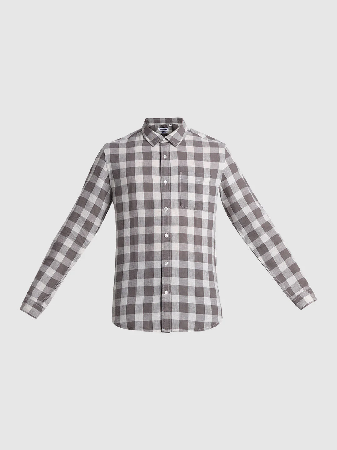 Brown Check Print Full Sleeves Shirt - Image 7