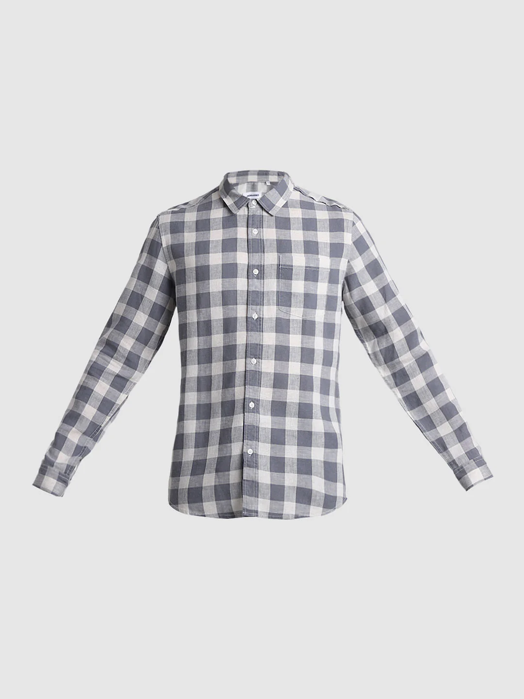 Grey Check Print Full Sleeves Shirt - Image 7