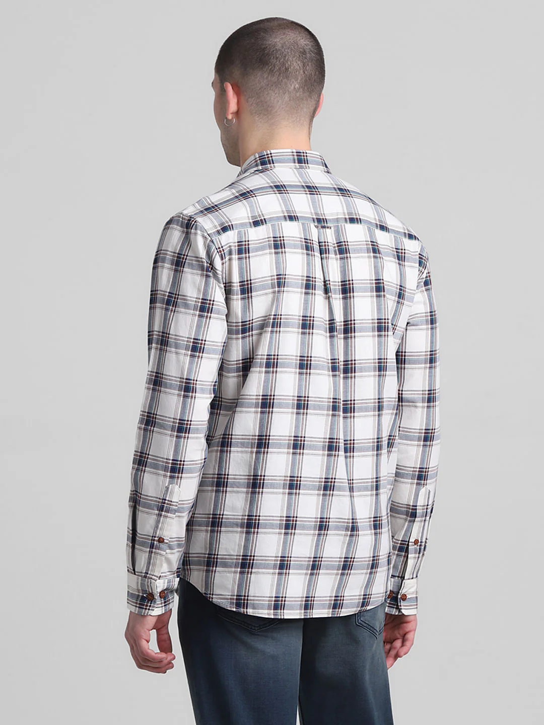 White Check Print Full Sleeves Shirt - Image 4