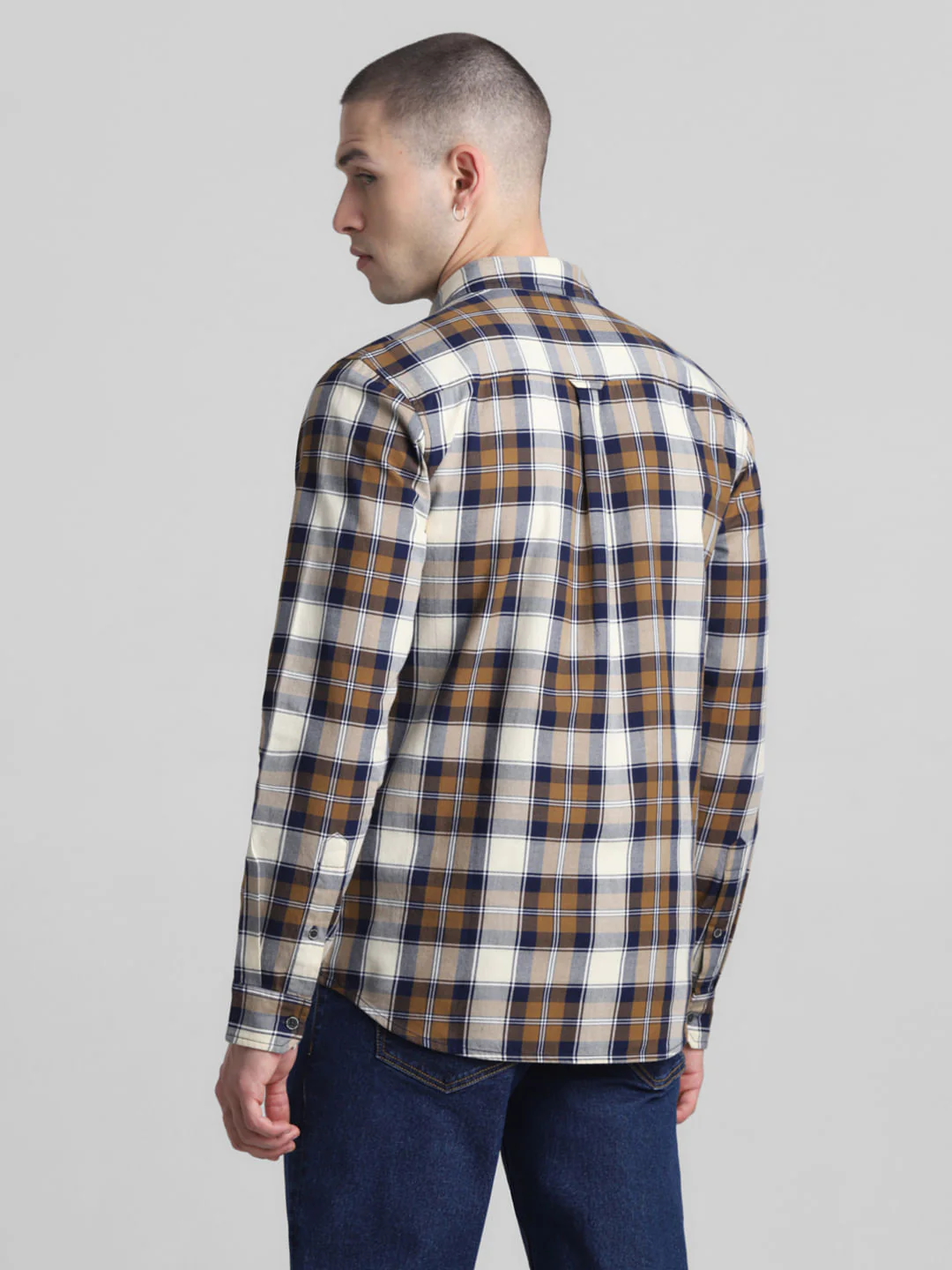Brown Check Full Sleeves Shirt - Image 4