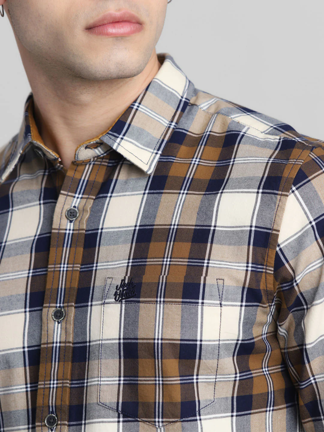Brown Check Full Sleeves Shirt - Image 5