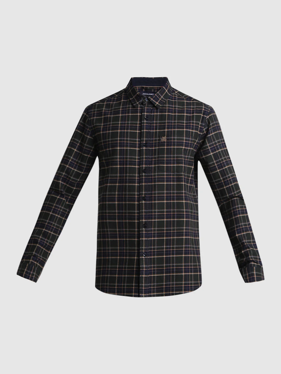 Dark Green Check Full Sleeves Shirt - Image 7