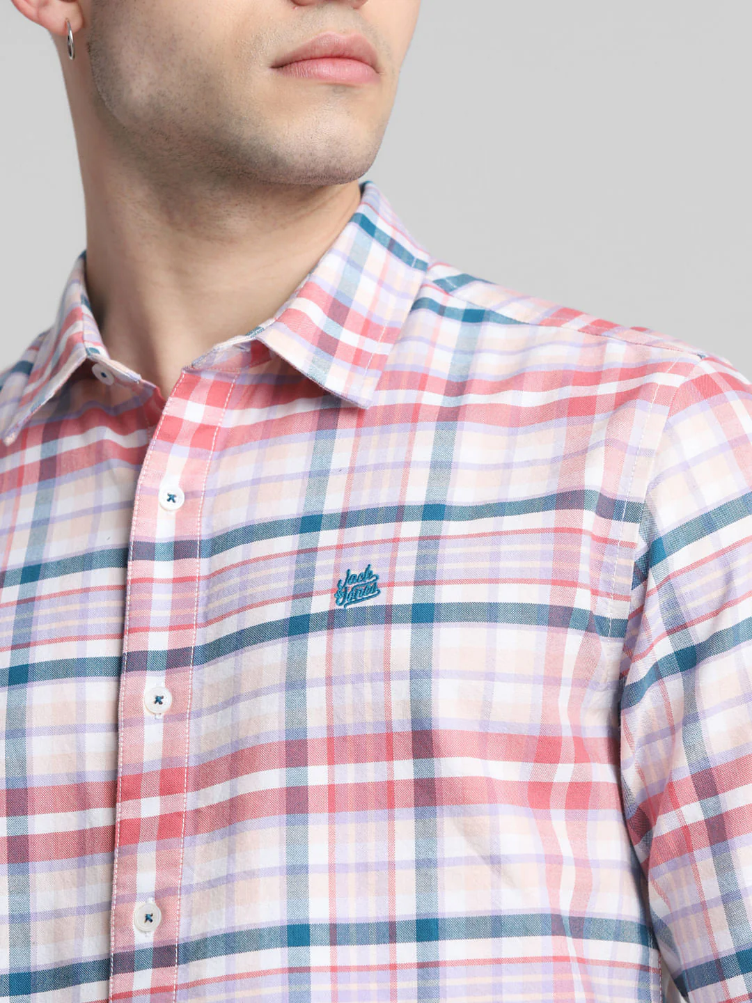 Pink Check Full Sleeves Shirt - Image 5