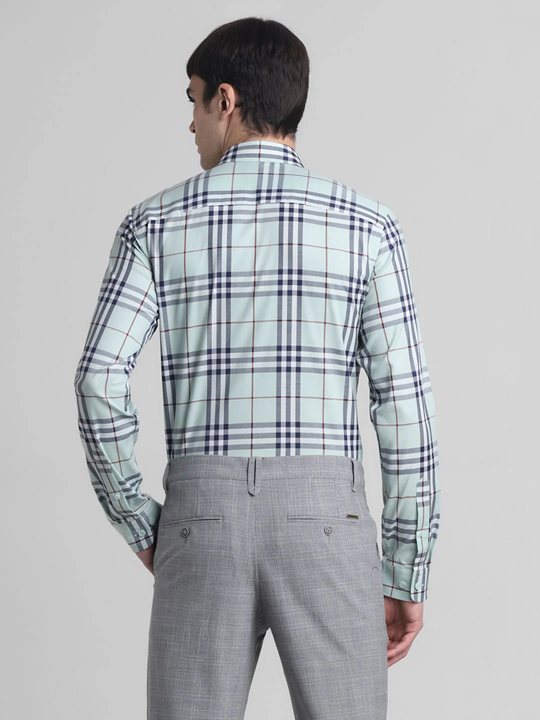 Green Check Print Full Sleeves Shirt - Image 4