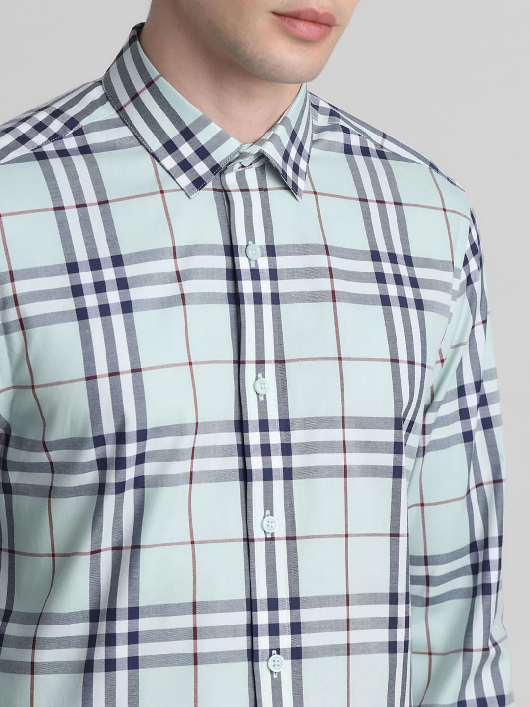 Green Check Print Full Sleeves Shirt - Image 5