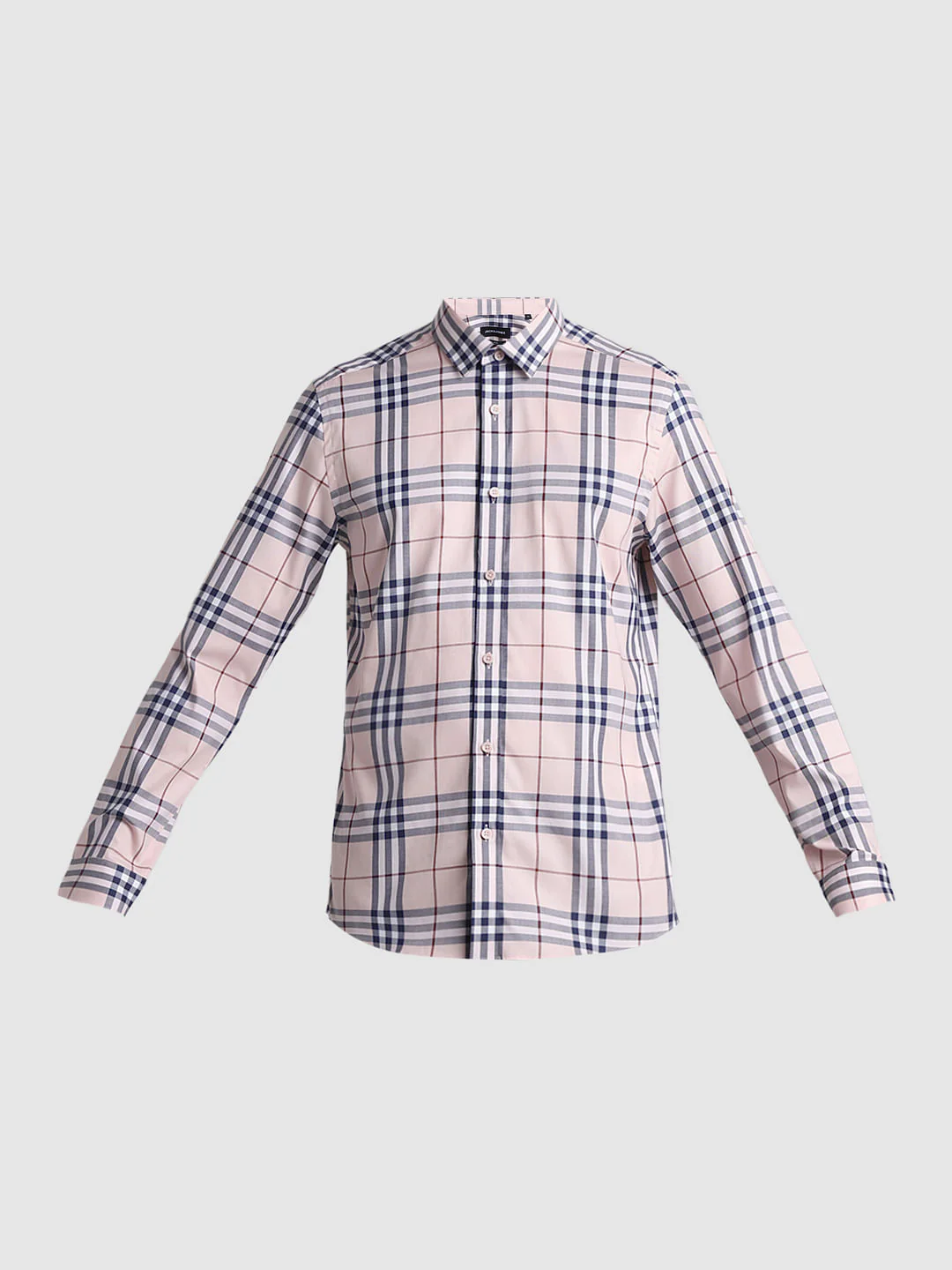 Peach Check Full Sleeves Shirt - Image 7
