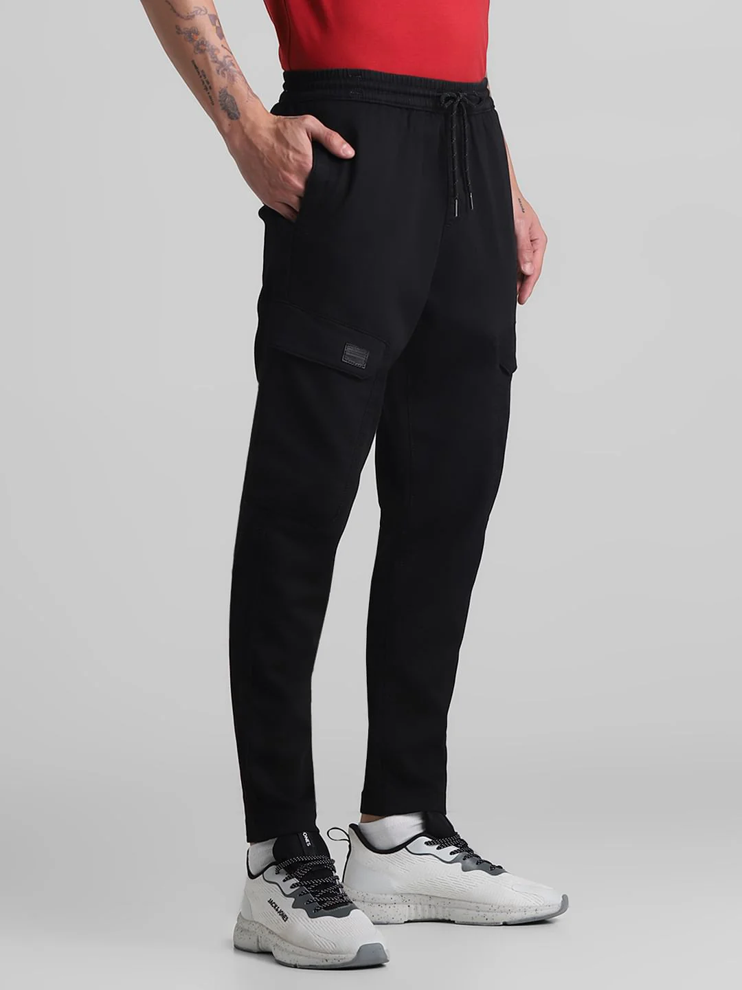 Black Mid Rise Cargos - Image 2