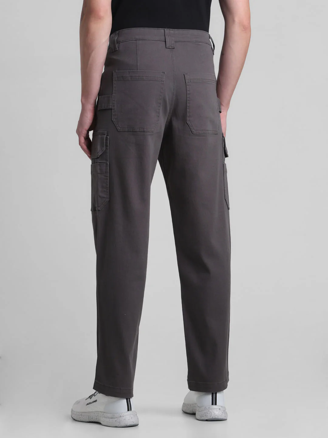 Regular Fit 6 Pocket Cargos - Dark Grey - Image 3
