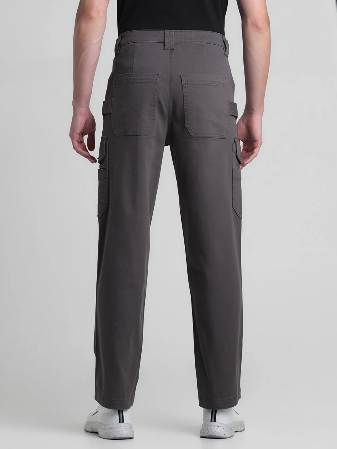 Regular Fit 6 Pocket Cargos - Dark Grey - Image 8