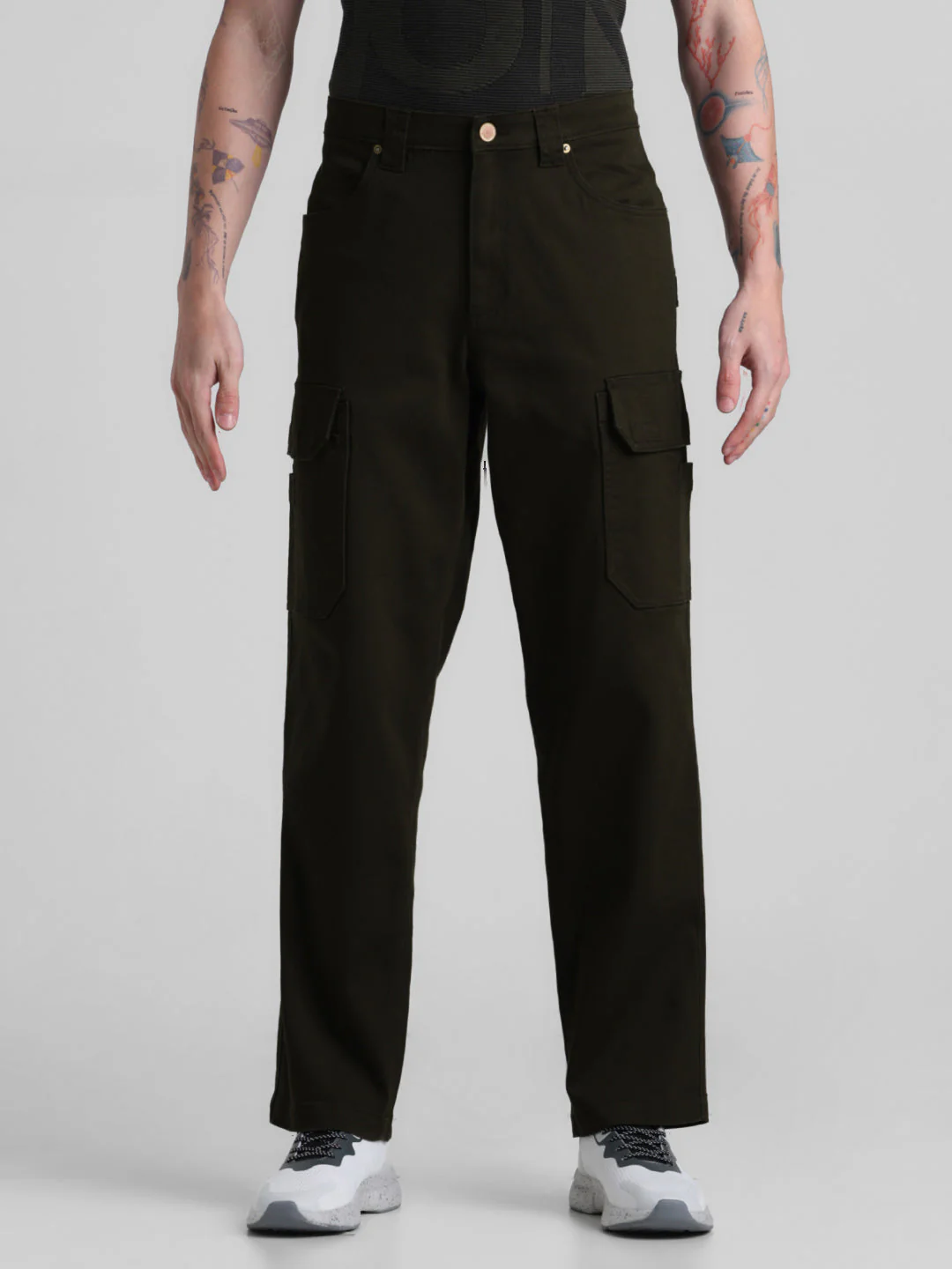 Regular Fit 6 Pocket Cargos - Green - Image 7