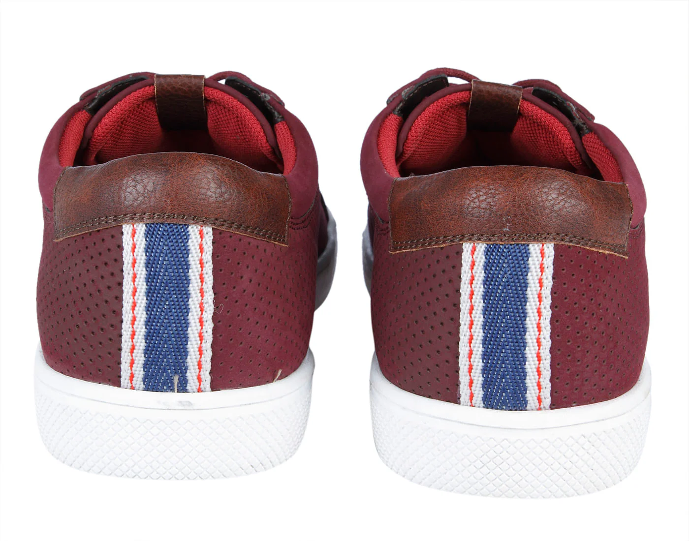 Red Synthetic Suede Sneakers - Image 4