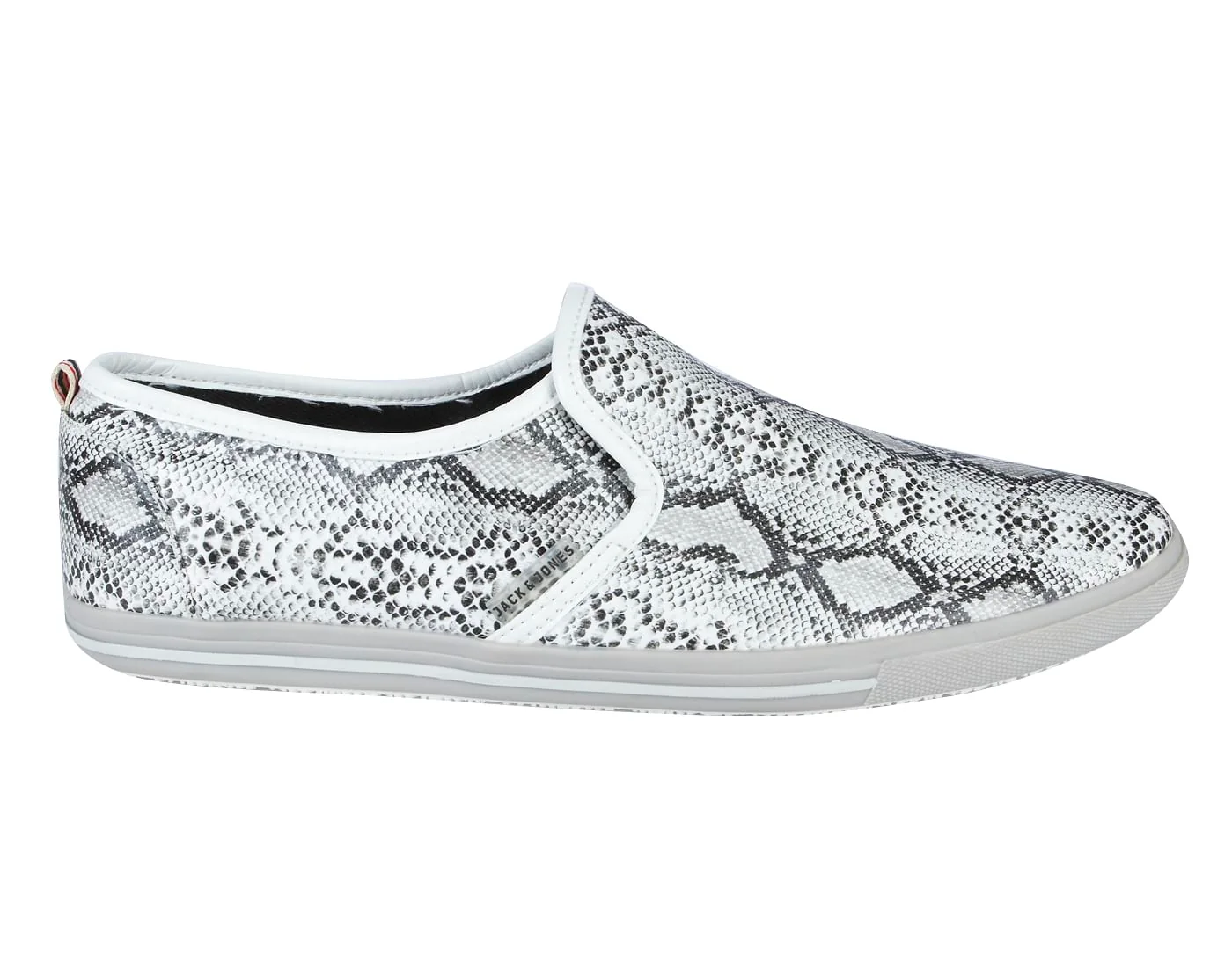 White Snakeskin PU Slip Ons