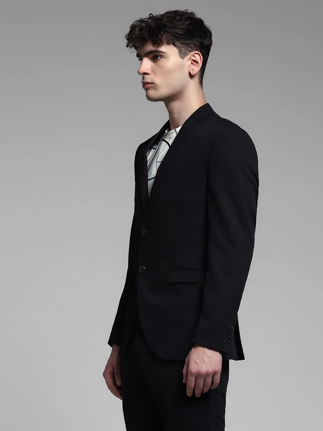 Black Double Button Blazer - Image 3