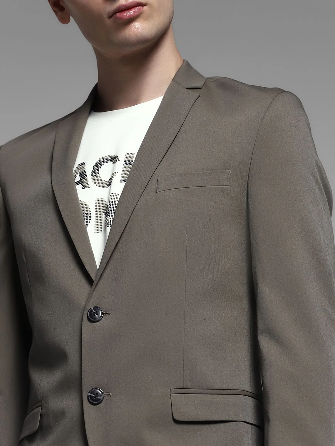Grey Double Button Blazer - Image 5