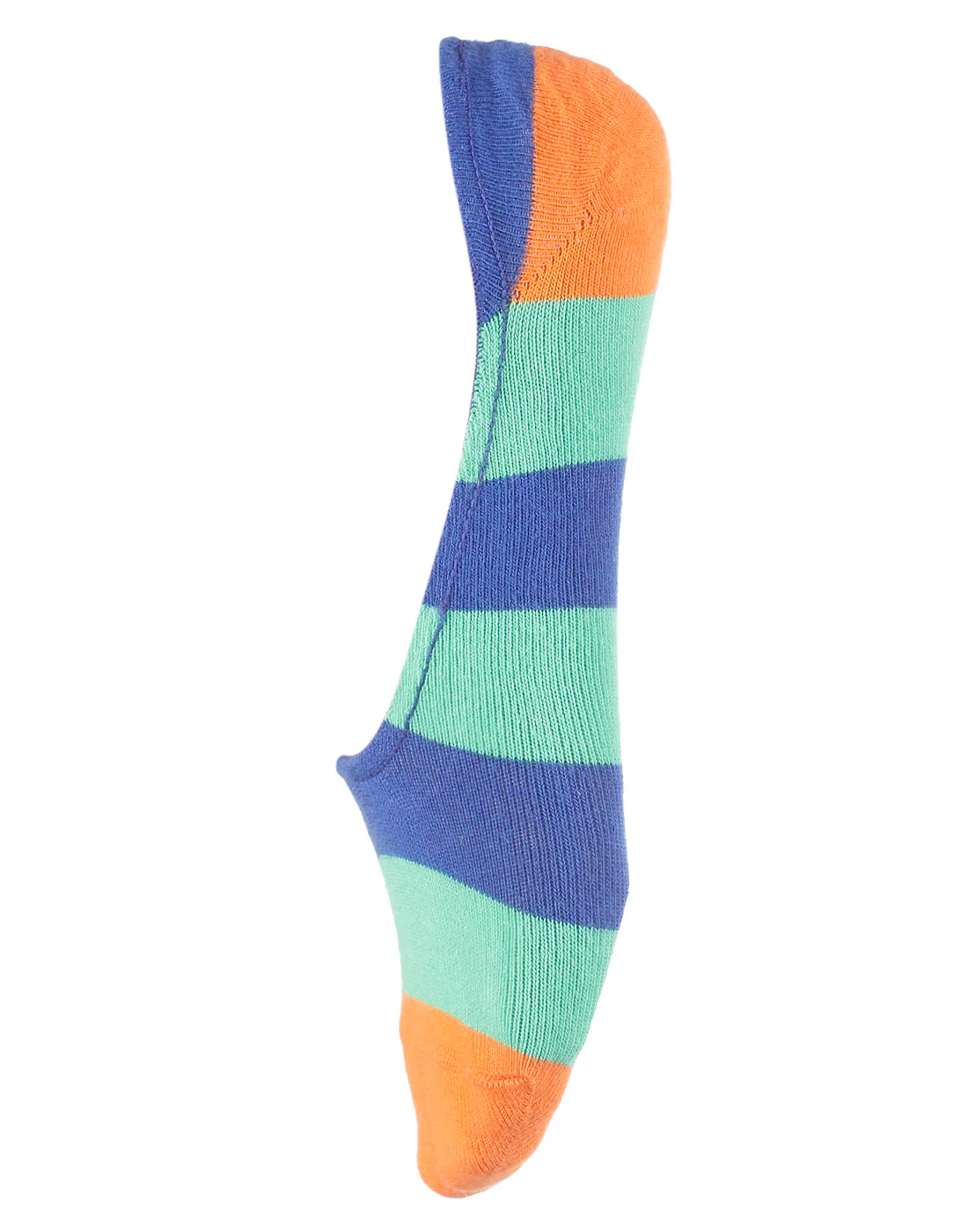 Orange Striped No Show Socks - Image 2