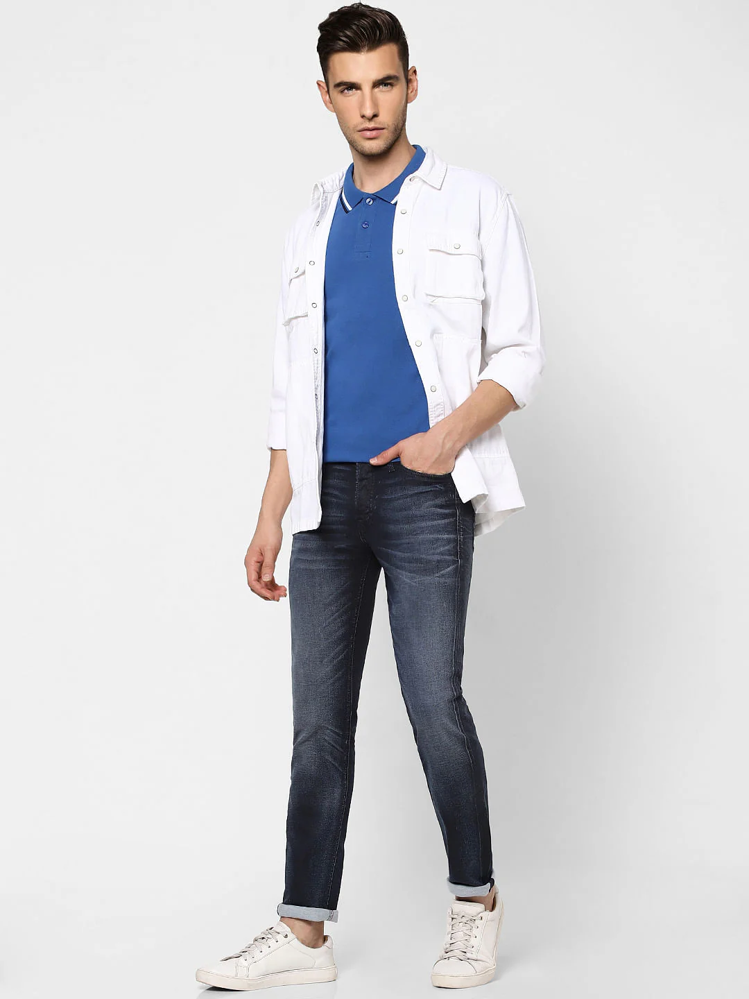 Dark Blue Low Rise Glenn Slim Fit Jeans