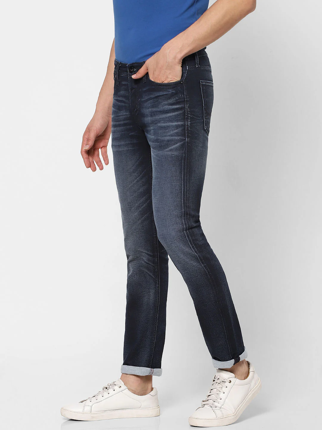Dark Blue Low Rise Glenn Slim Fit Jeans - Image 3