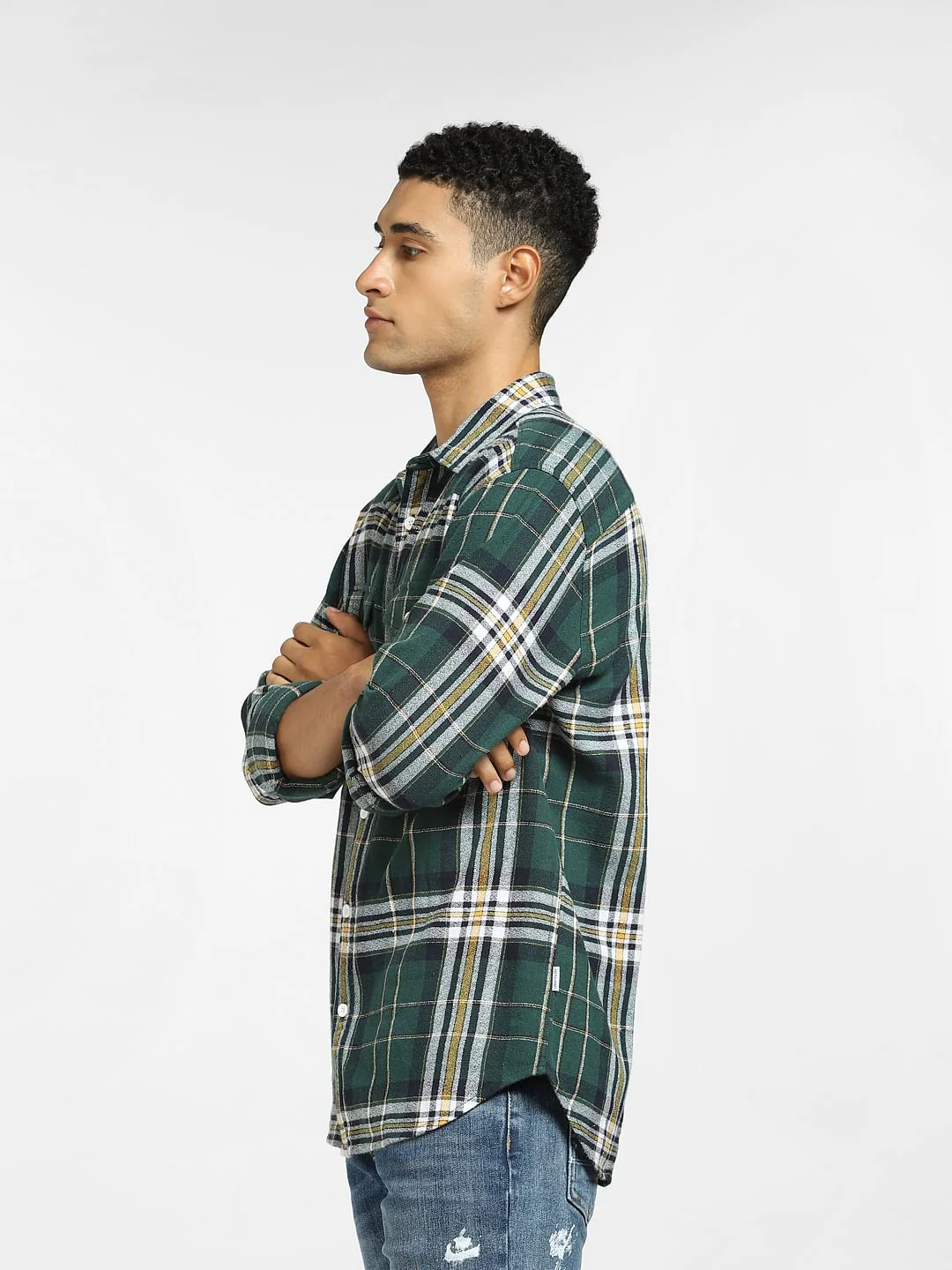 Green Check Full Sleeves Shirt - Image 3
