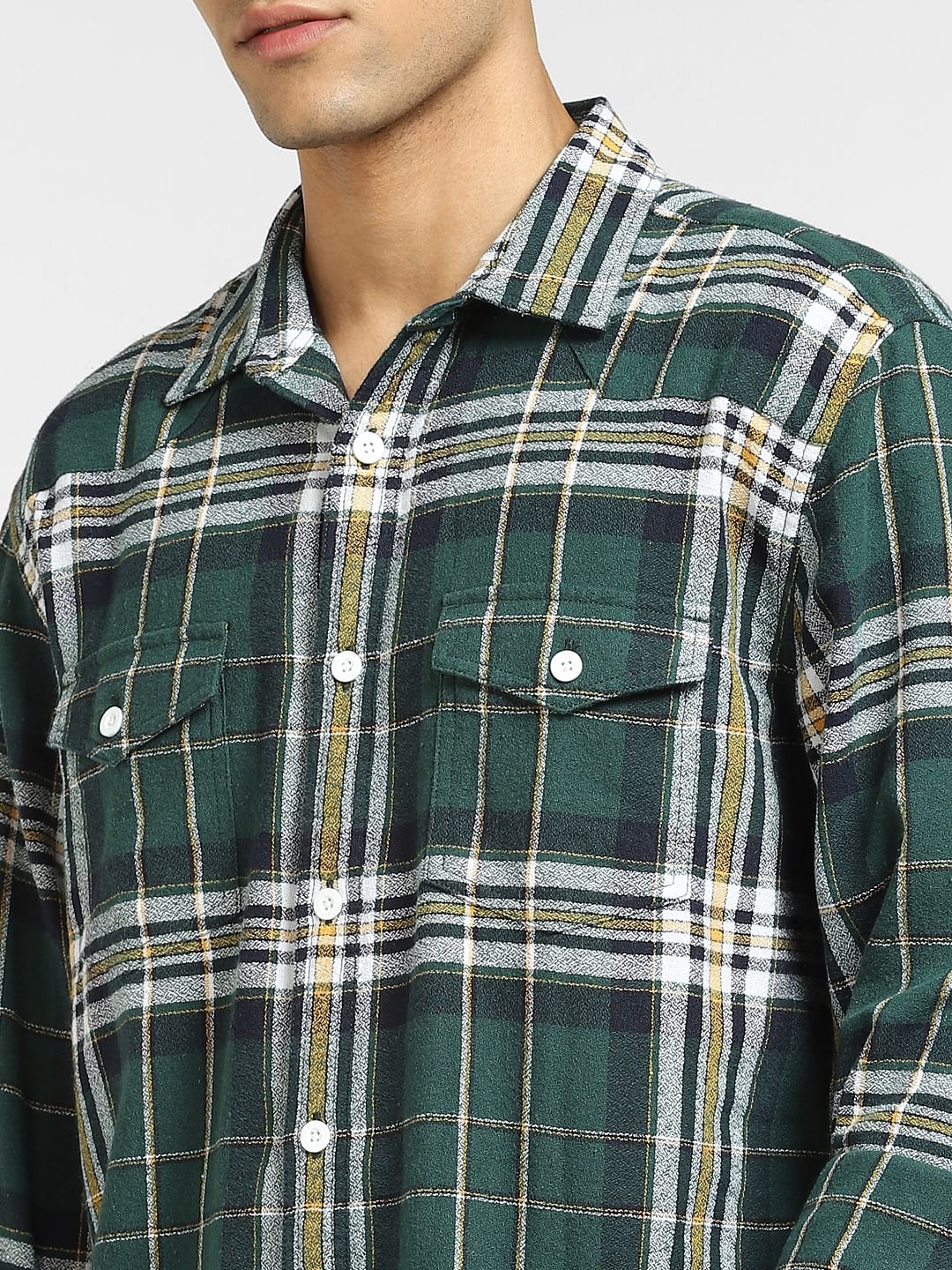 Green Check Full Sleeves Shirt - Image 5