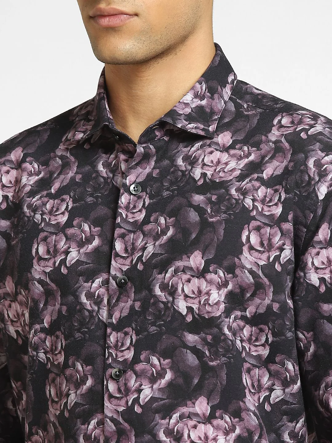 Purple Floral Print Full Sleeves Shirt - Image 5