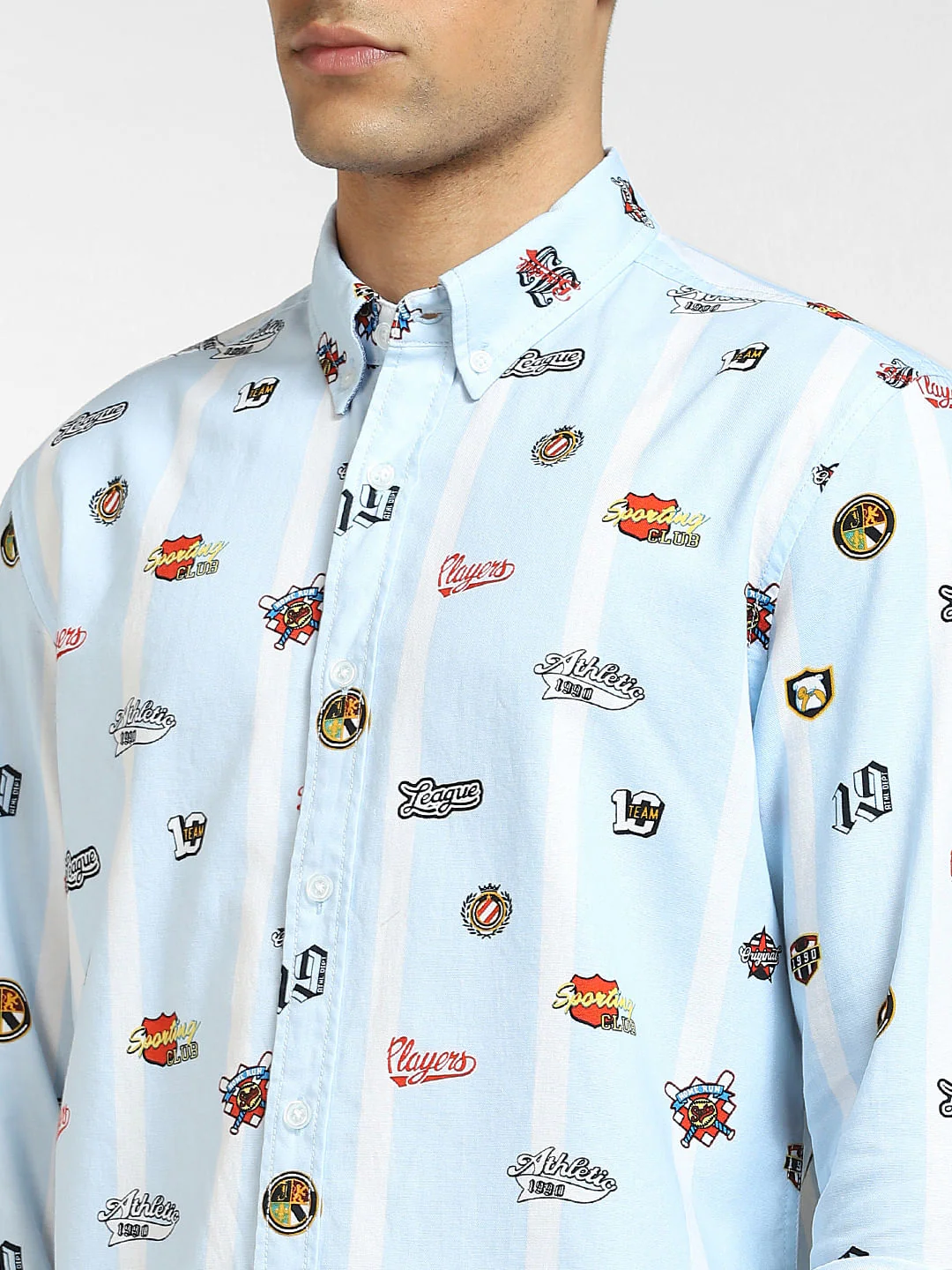 Blue All Over Print Full Sleeves Shirt - Image 5
